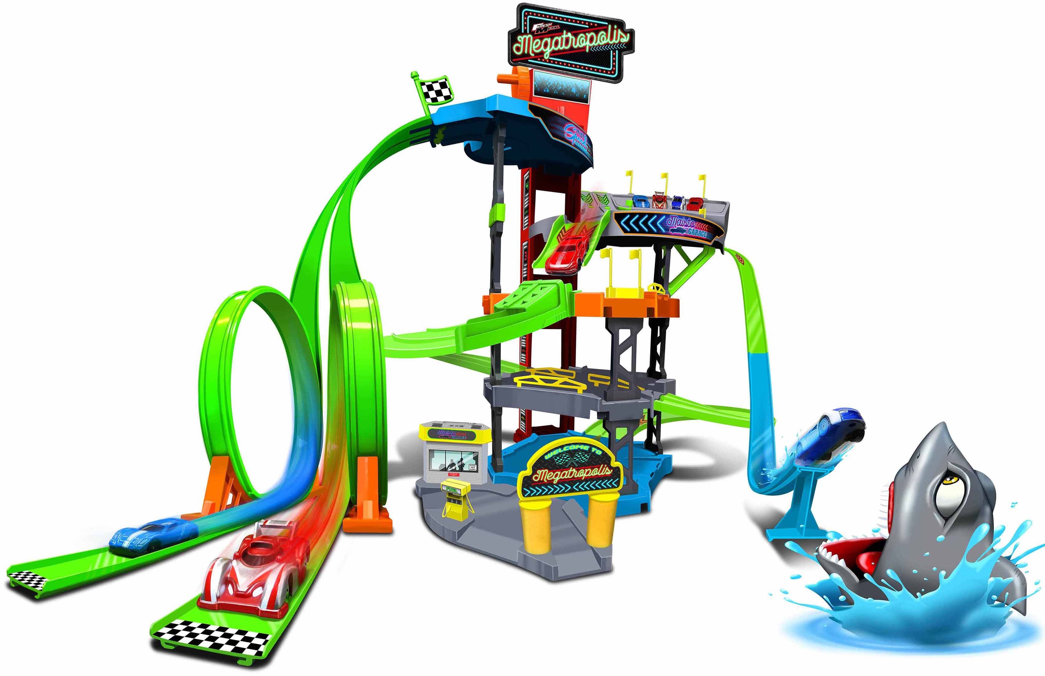 Maisto® SpielGebäude Megatropolis Mega, inklusive 4 Fresh Metal Autos