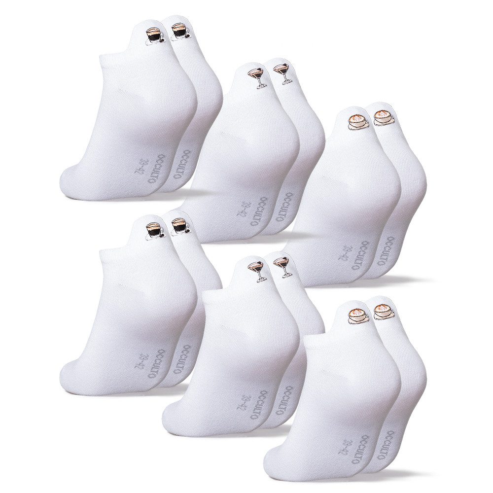 OCCULTO Sneakersocken Damen & Herren Motiv Sneaker Socken 6er Pack (Modell: Luca) (6-Paar)
