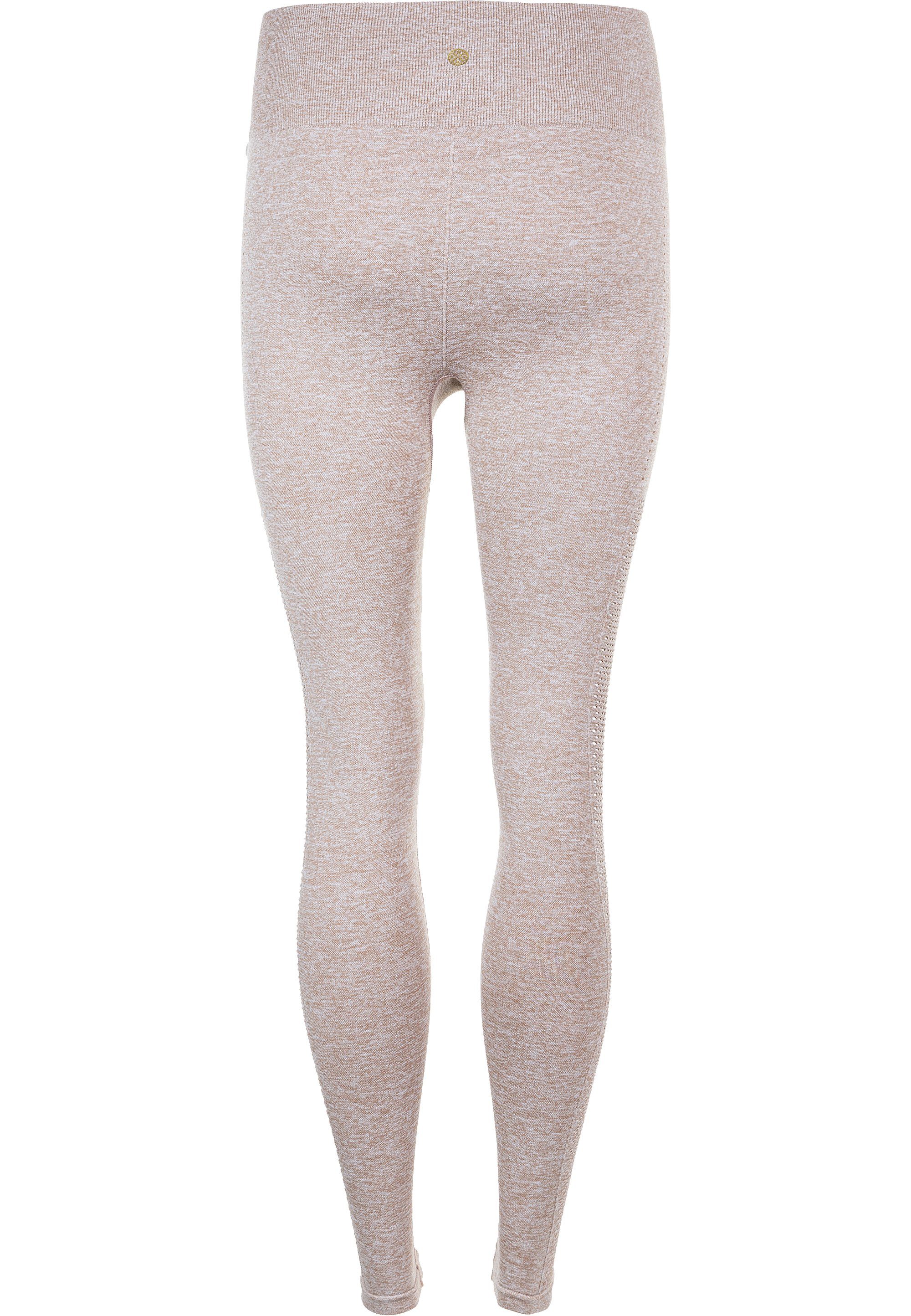 Trainingstights Waben-Mesh-Zonen Flowee beige-meliert ATHLECIA atmungsaktiven mit