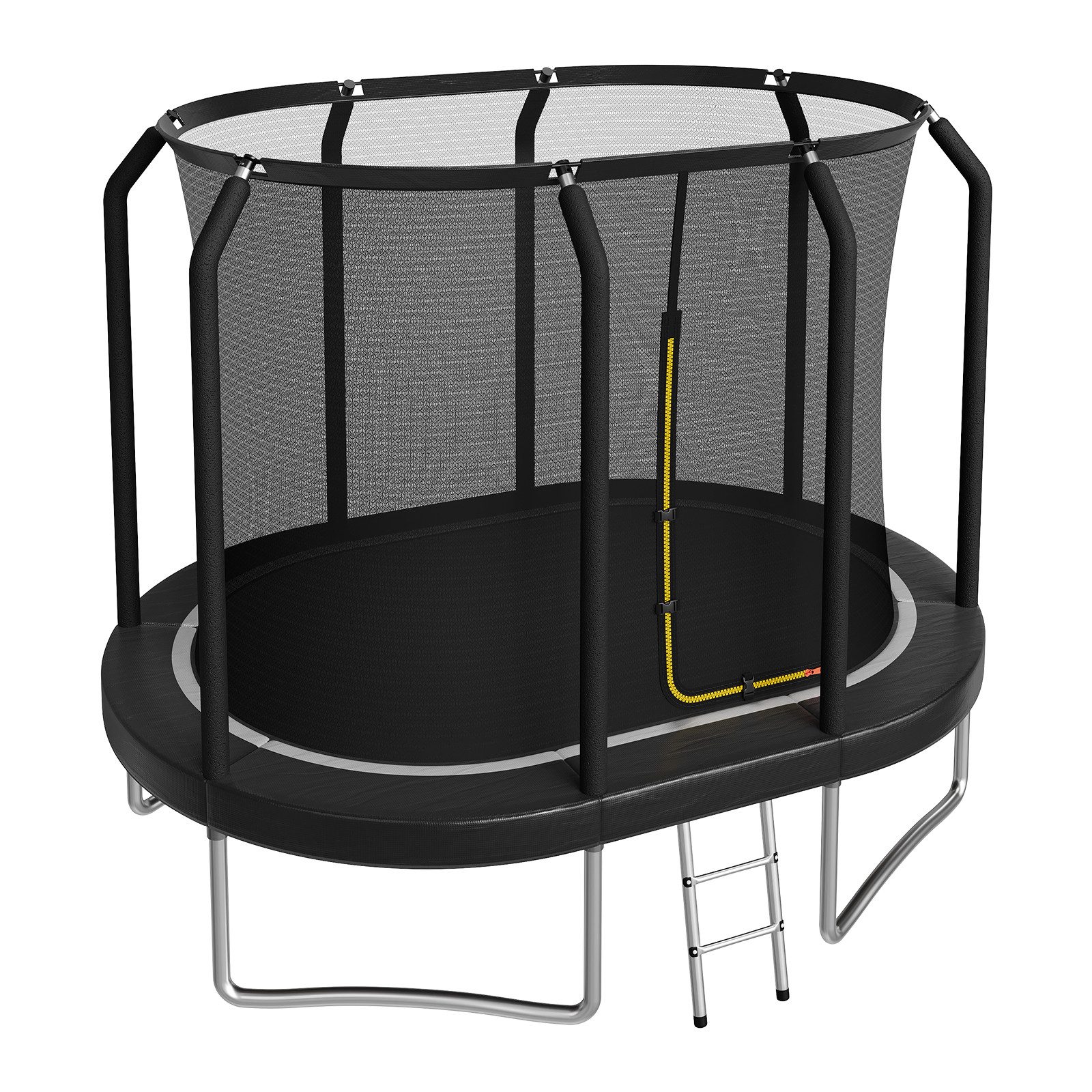 GUNJI Gartentrampolin Outdoor-Trampolin Ovales Trampolin 305/366 cm, Ø 366 cm, (Ausgestattet mit Sicherheitsnetz, Schutzpolsterung und Leiter; maximale Tragkraft 150 kg)