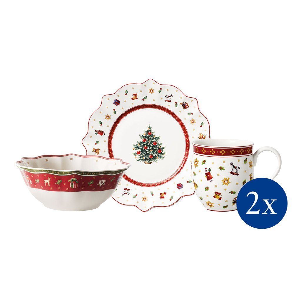 Villeroy & Boch Frühstücks-Geschirrset Toy's Delight Breakfast f. 2 Set (6-tlg), 2 Personen, Porzellan