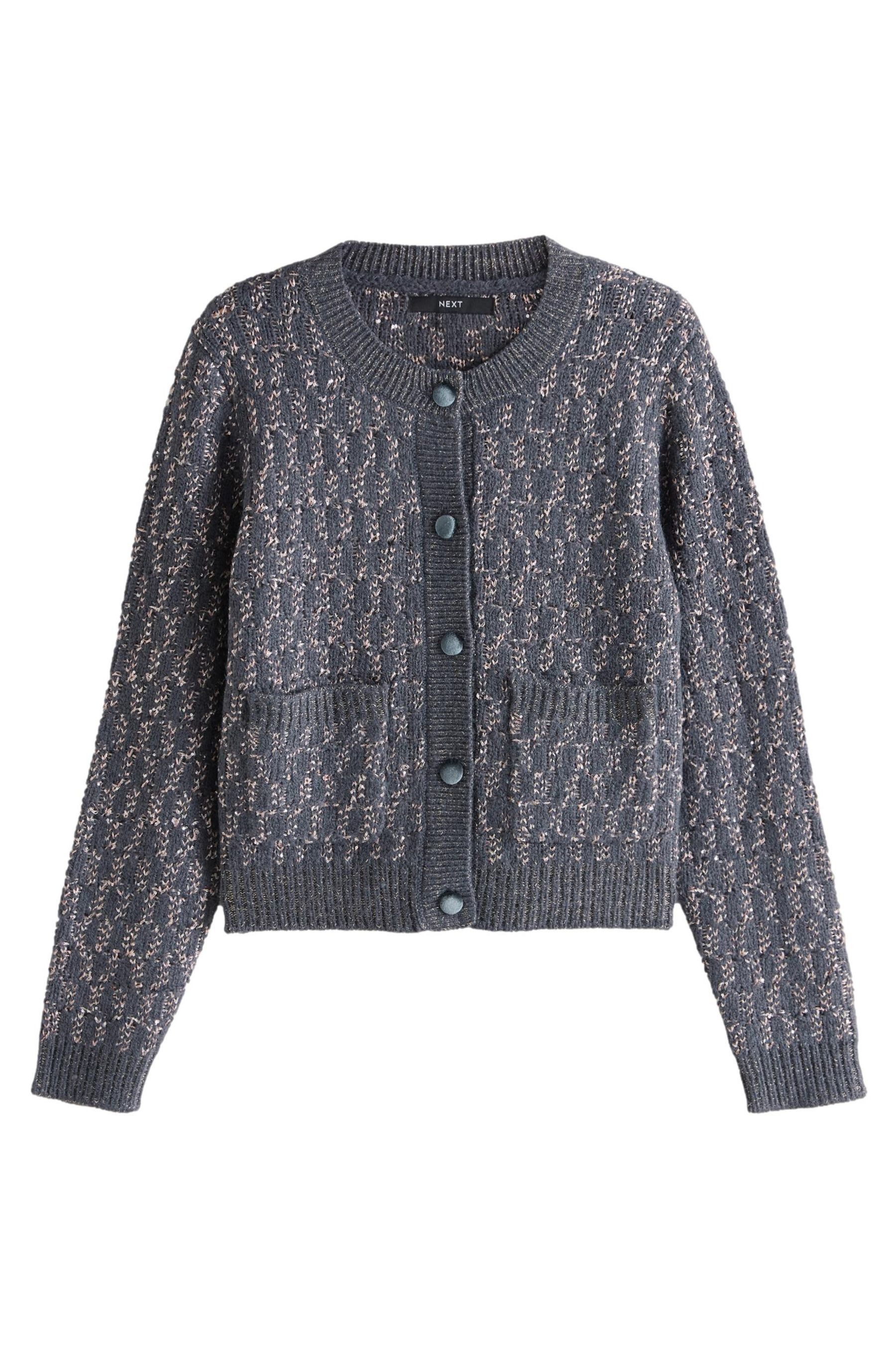 Strickjacke Funkelnde Co-Ord Strickjacke mit Muster
