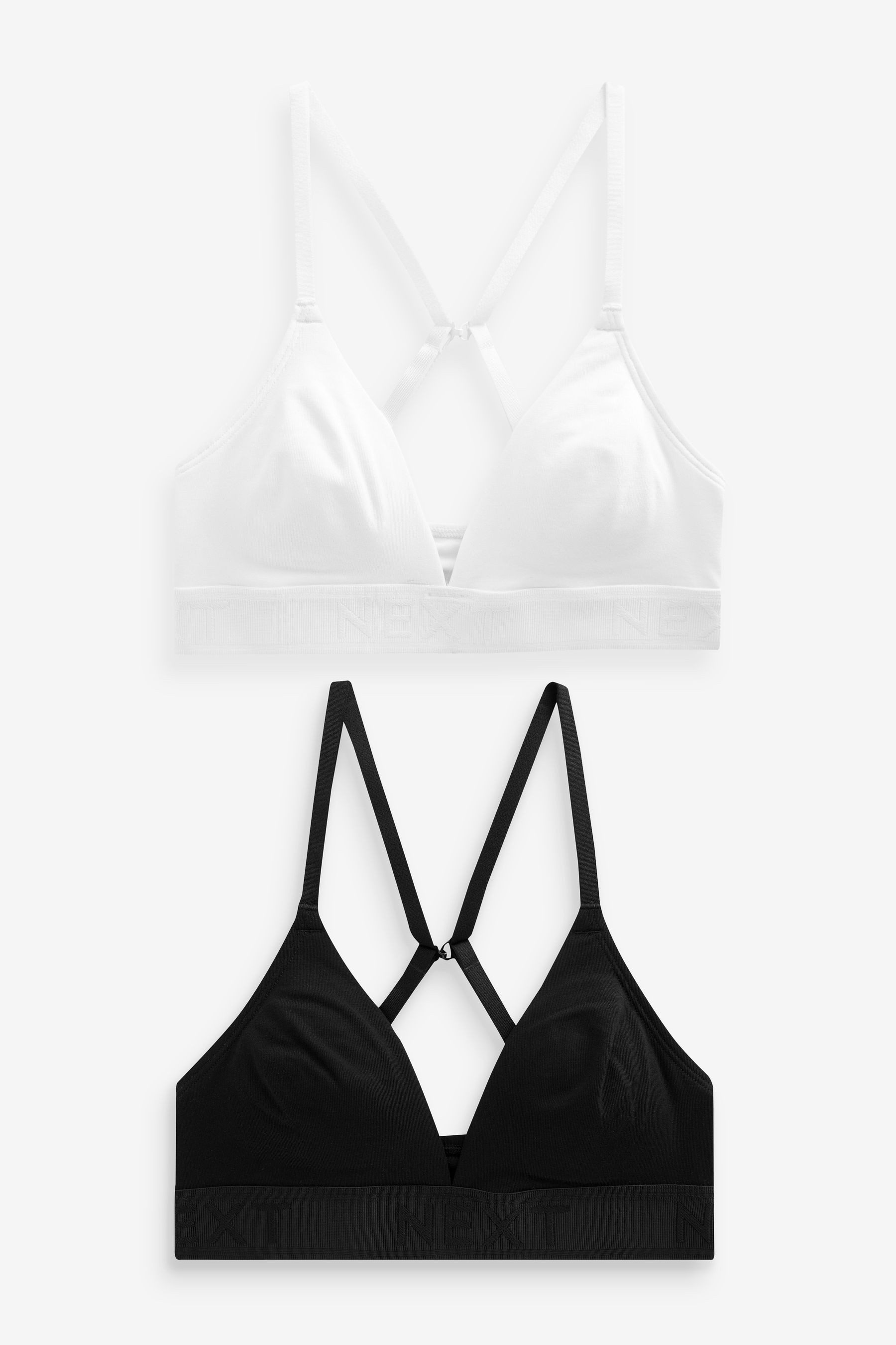 Set: Bralette-BH 2 x Triangel-Bralettes aus Baumwolle mit Logo