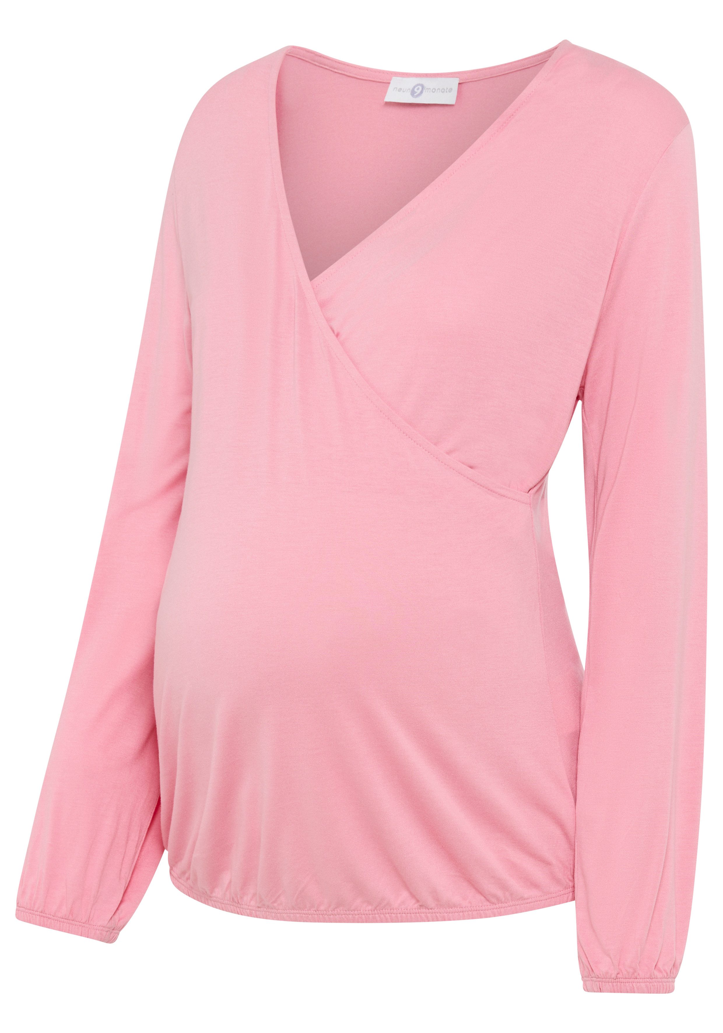 Neun Monate Umstandsshirt Viskose-Stillshirt mit praktischem Ausschnitt Umstands-Shirt für Schwangerschaft und Stillzeit – Bild 5 von 5
