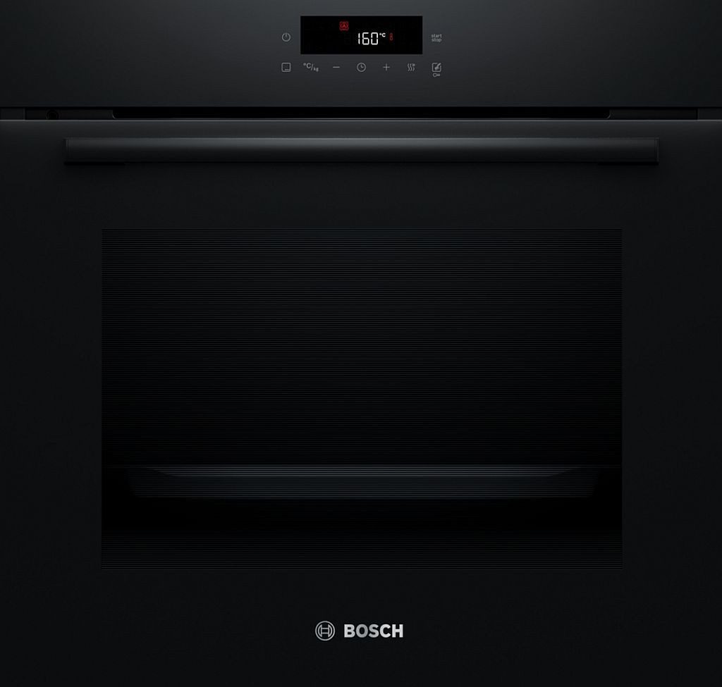 BOSCH Backofen 71 Liter Pyrolyse schwarz 3D-Heißluft LED-TouchControl HBA571BB4