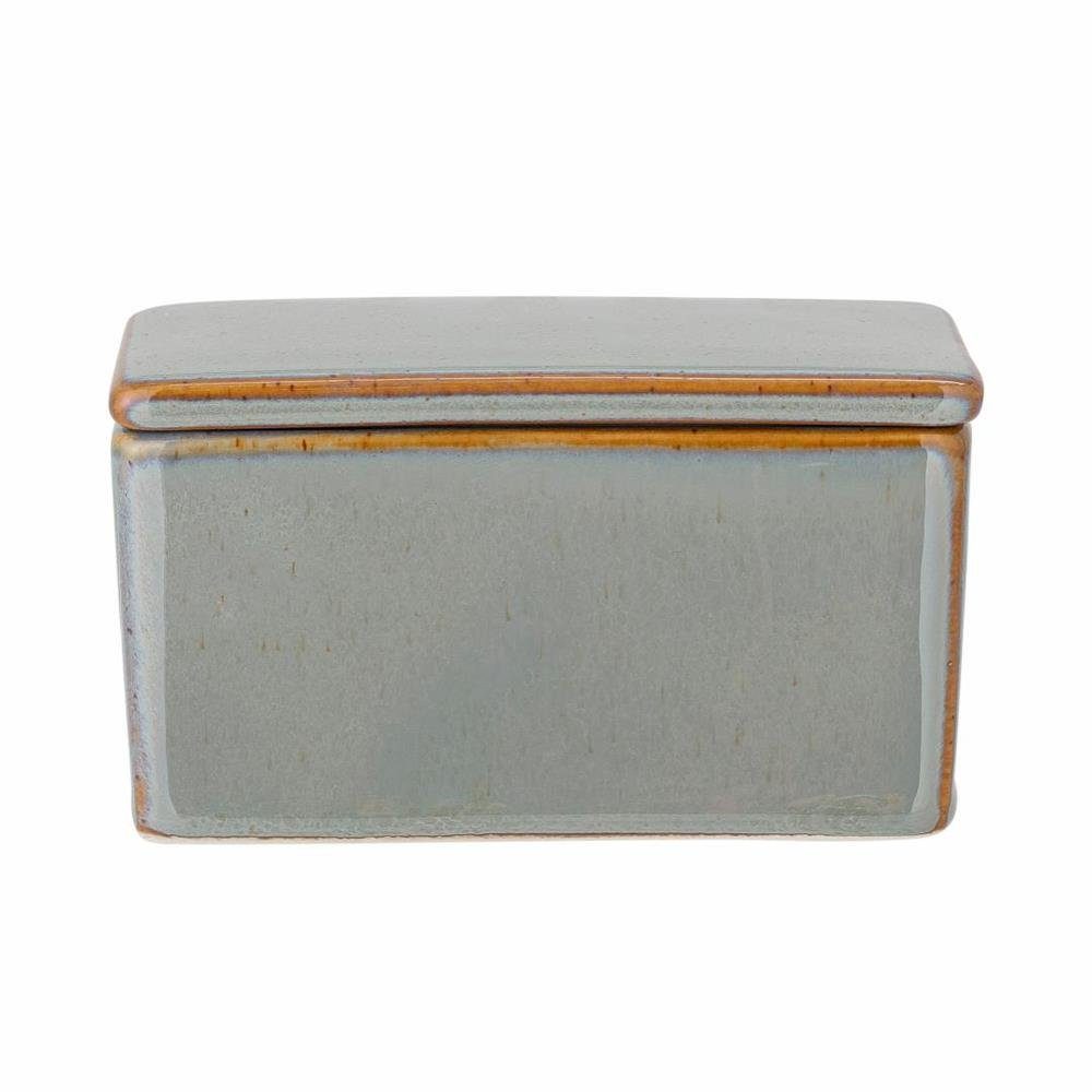 Bloomingville Butterdose Pixie Butter Box, Steingut mit Deckel Butterbox Butterkästchen dänisches Design Grün