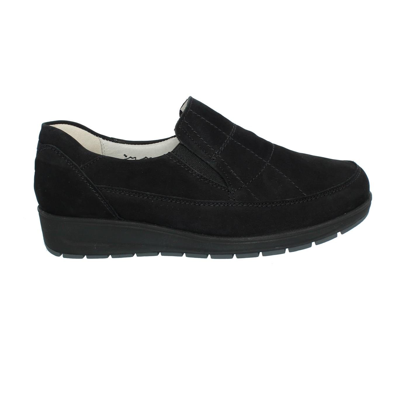 Waldläufer Mimi Slipper, Denver (Nubuk), schwarz, Weite M, 812502-191- Slipper