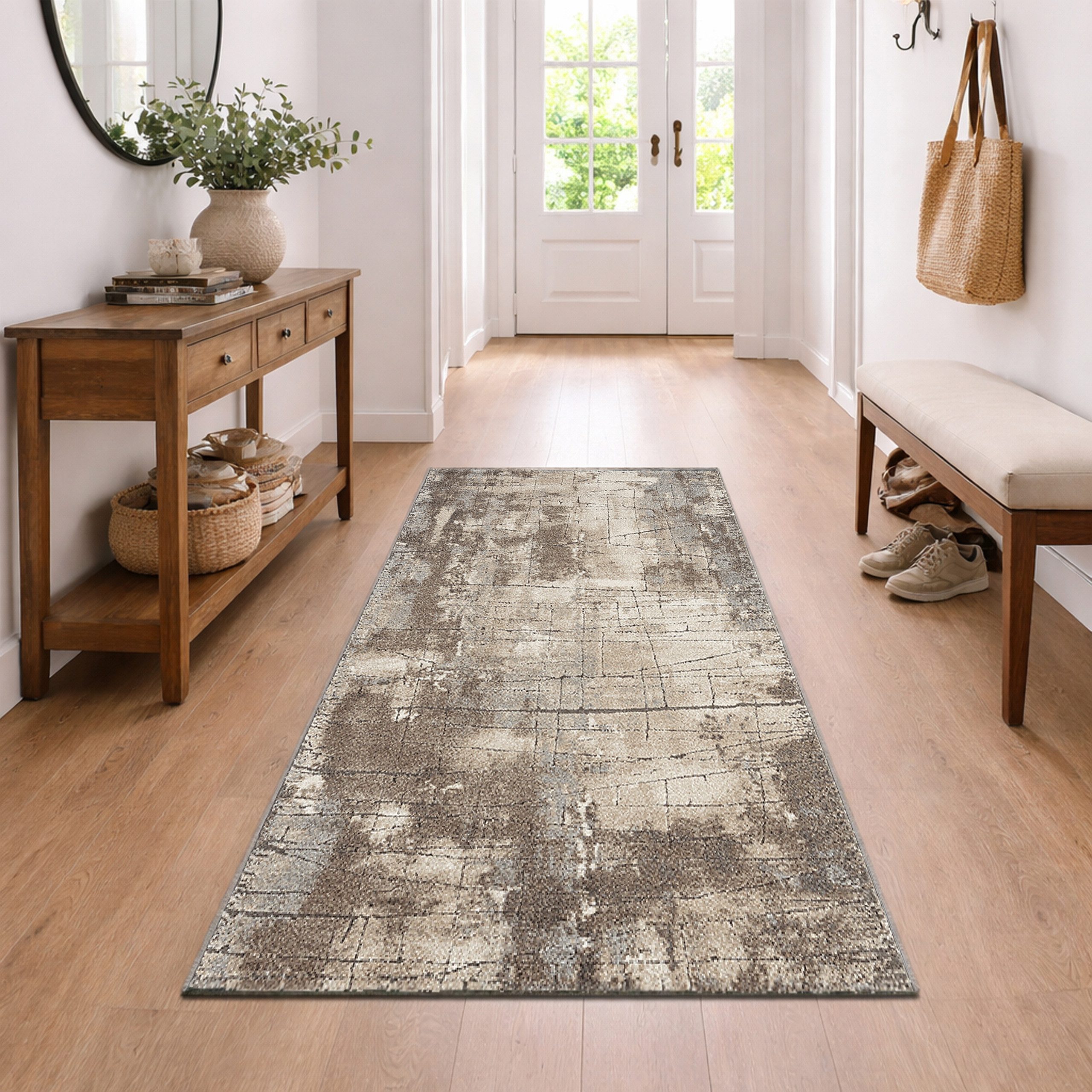 Carpetia Teppich Design Teppich Beige Grau Vintage Optik modern elegant Wohnbereich, rechteckig, Höhe: 13 mm
