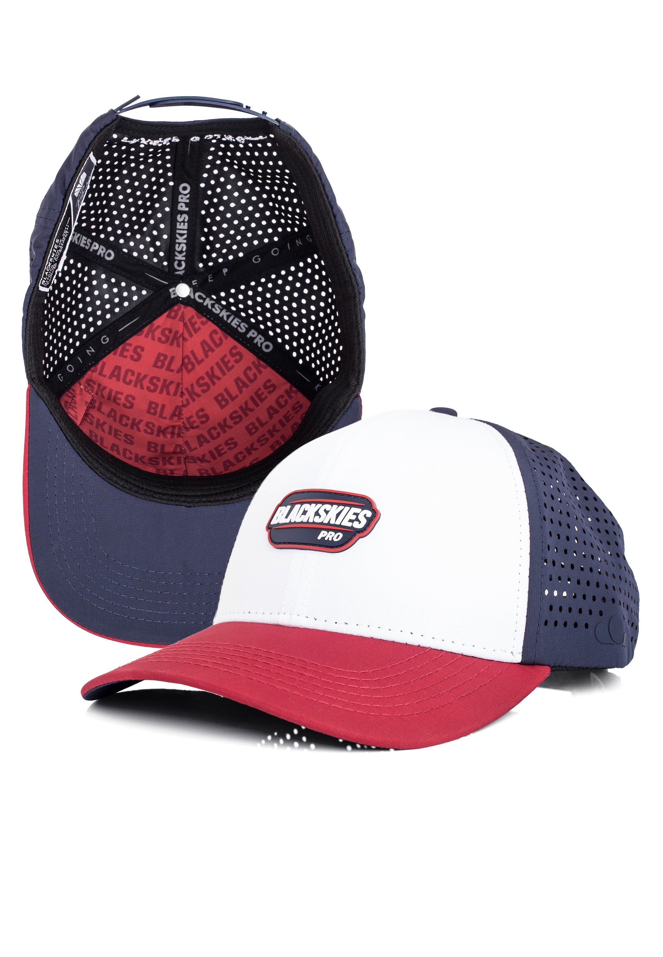 Blackskies Baseball Cap Pro Pulse Sport Performance Cap White-Blue-Red