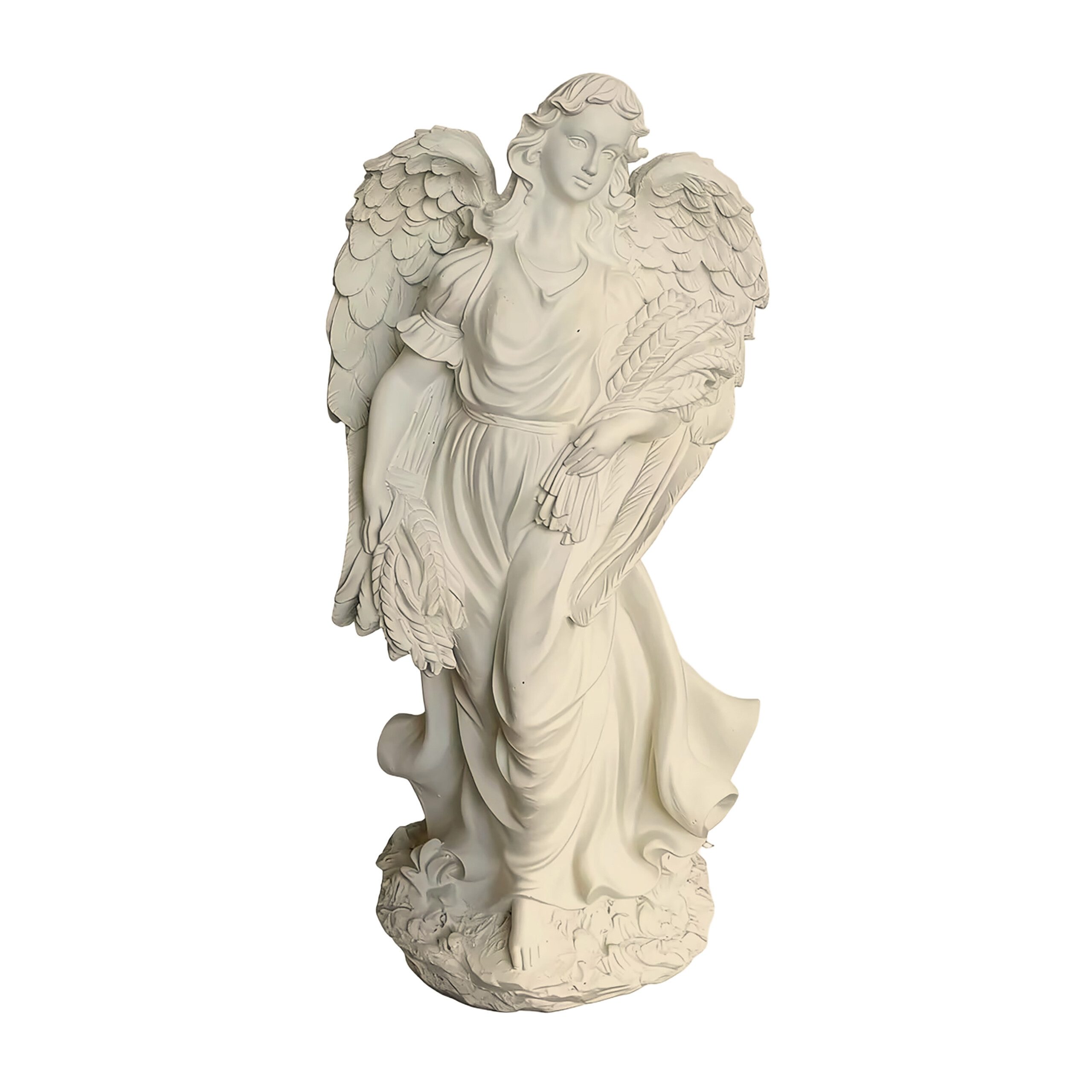 relaxdays Engelfigur Großer Grabengel, Creme