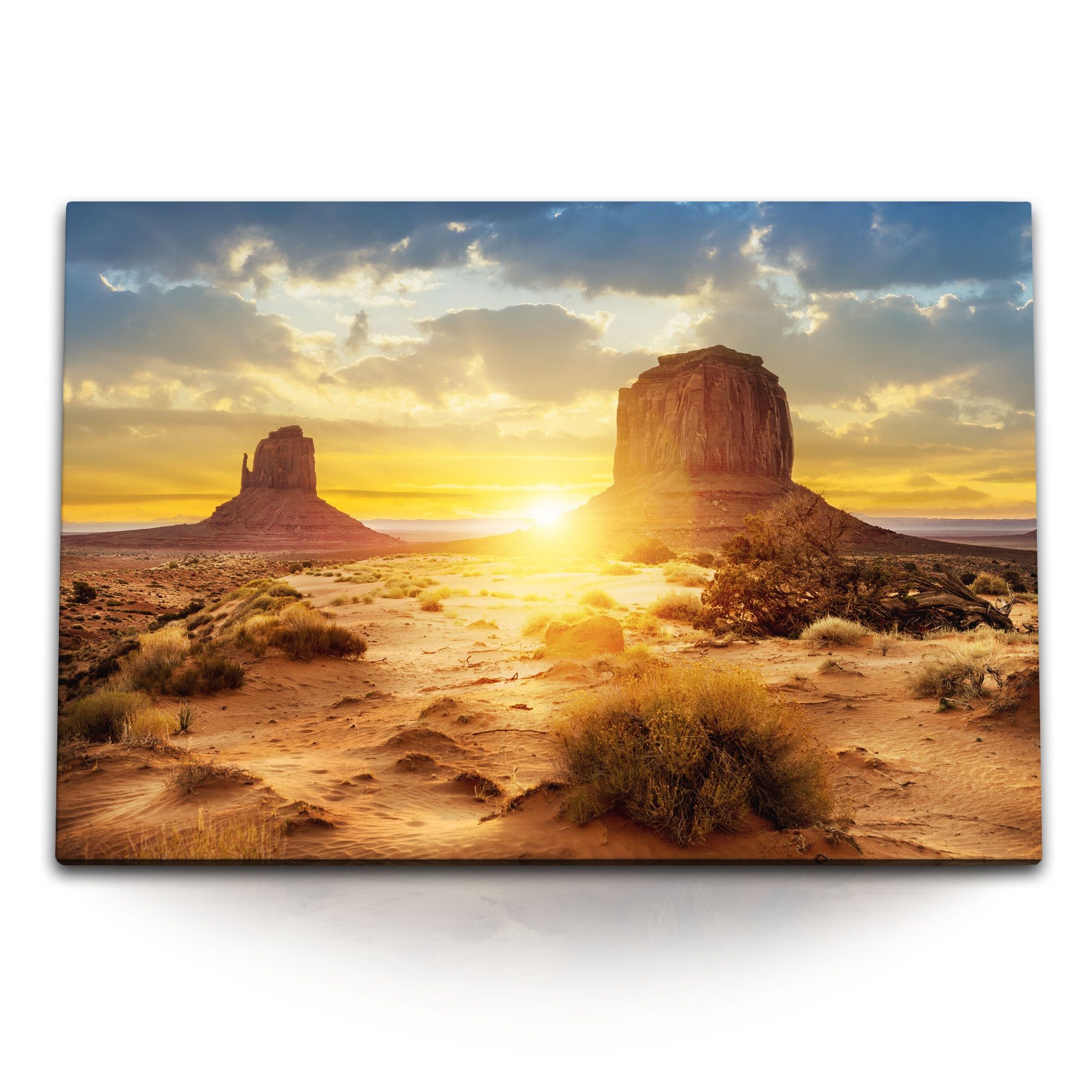 Leinwandbild 120x80cm Wandbild auf Leinwand Sonnenuntergang bei den Sisters in Monu