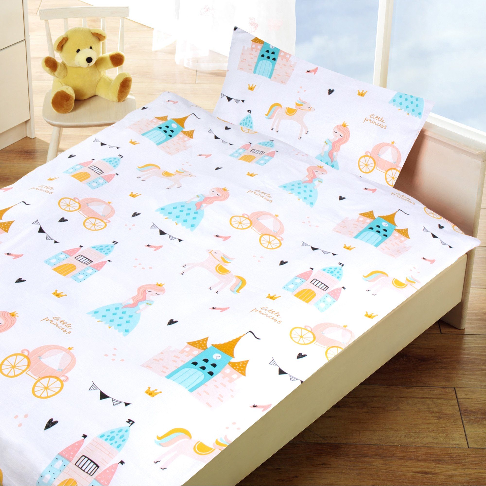 Bestlivings Babybettwäsche KB-04837 Bettbezug, Baumwolle, 2 teilig, Kinder Bettwäsche 2-tlg (100x135cm / 40x60cm) Bettdecken Set
