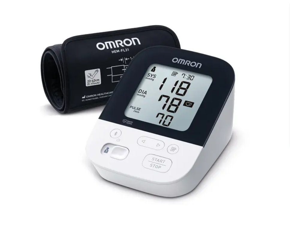 Omron Blutdruckmessgerät M400 Intelli IT, Blutdrucküberwachung, OMRON connect App, Intelli-Wrap-Manschette 22 – 42 cm, Erkennt unregelmäßige Herzschläge