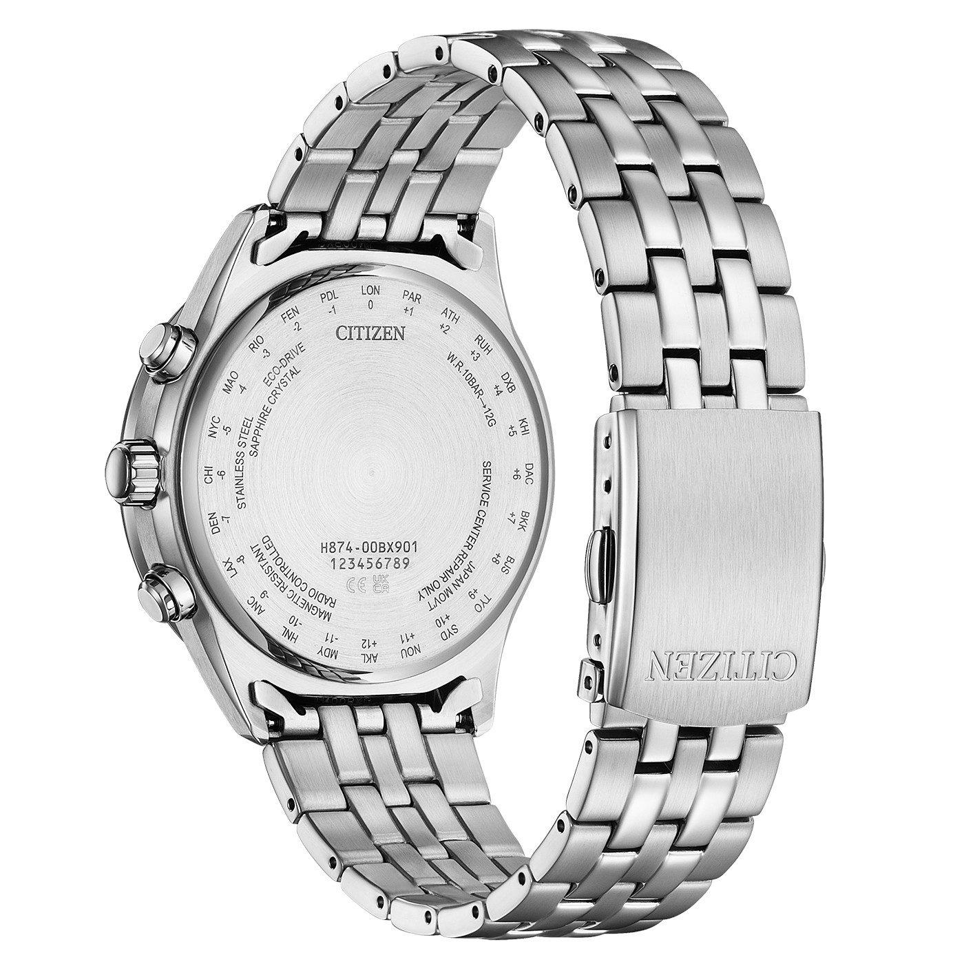 Citizen Funkuhr Funkuhren Mondphase BY1030-50L, Quarzuhr, Armbanduhr, Herrenuhr, Edelstahlarmband, analog, Big Date
