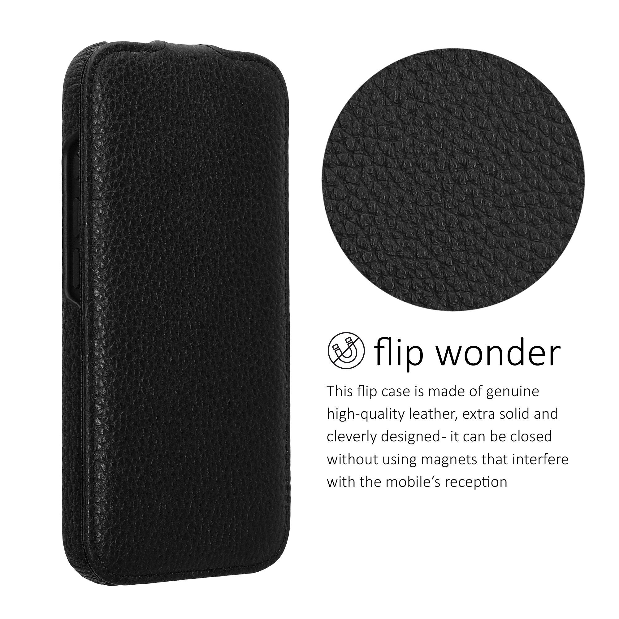 kalibri Smartphone-Hülle Flip-Hülle Ultra Slim Tasche für Apple iPhone 17, Leder Schutzhülle Case