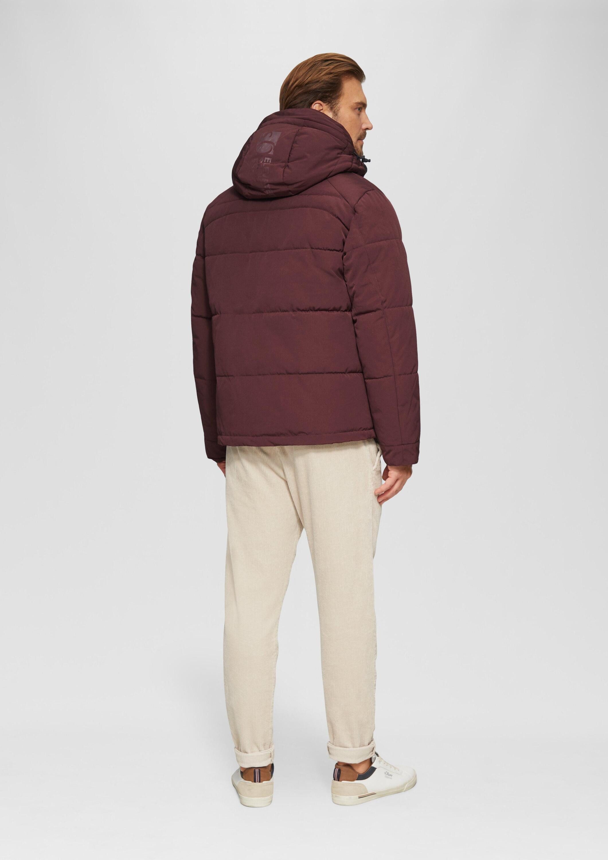 s.Oliver Winterjacke Outdoor-Jacke Wasserabweisende Steppjacke mit abnehmbarer Kapuze