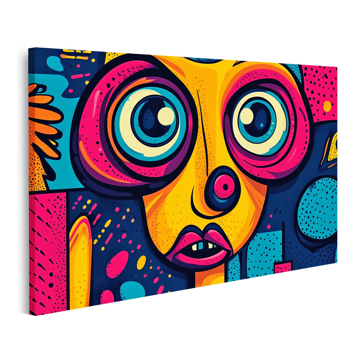 Leinwandbild Buntes abstraktes Gesicht Kunstwerk