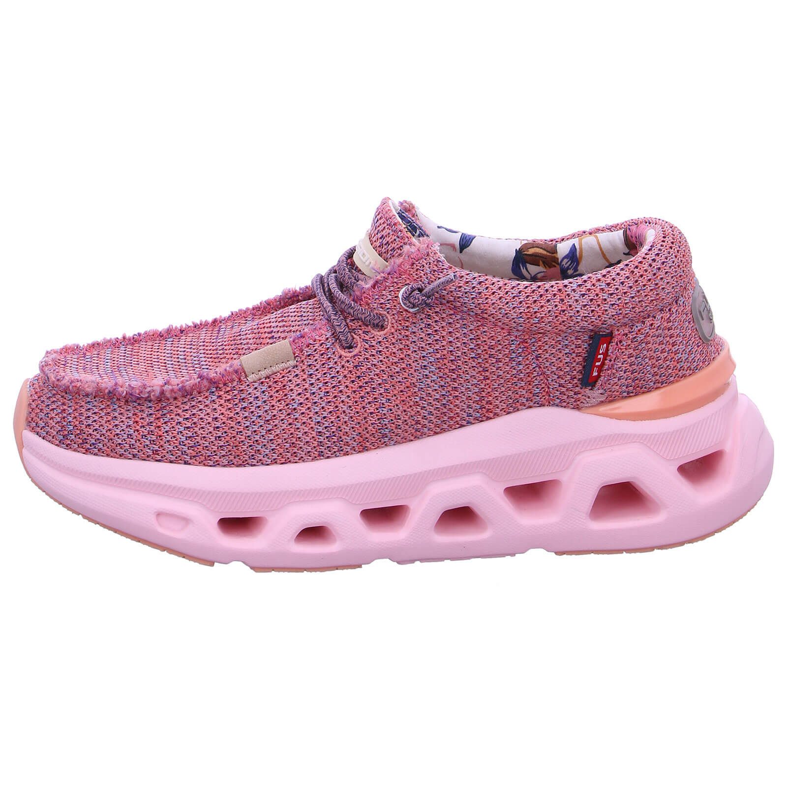 Fusion Slip-On Sneaker Damen Schuh Emma 5.0 Leinenoptik mit Gummizug - Leinenschuh Korksohle