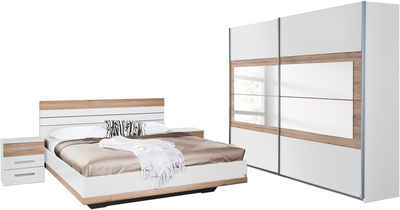 rauch Schlafzimmer-Set Tarragona, (Set, 4-St), Schwebetürenschrank in 3 Breiten, Bett in 2 Größen und 2 Nachttische
