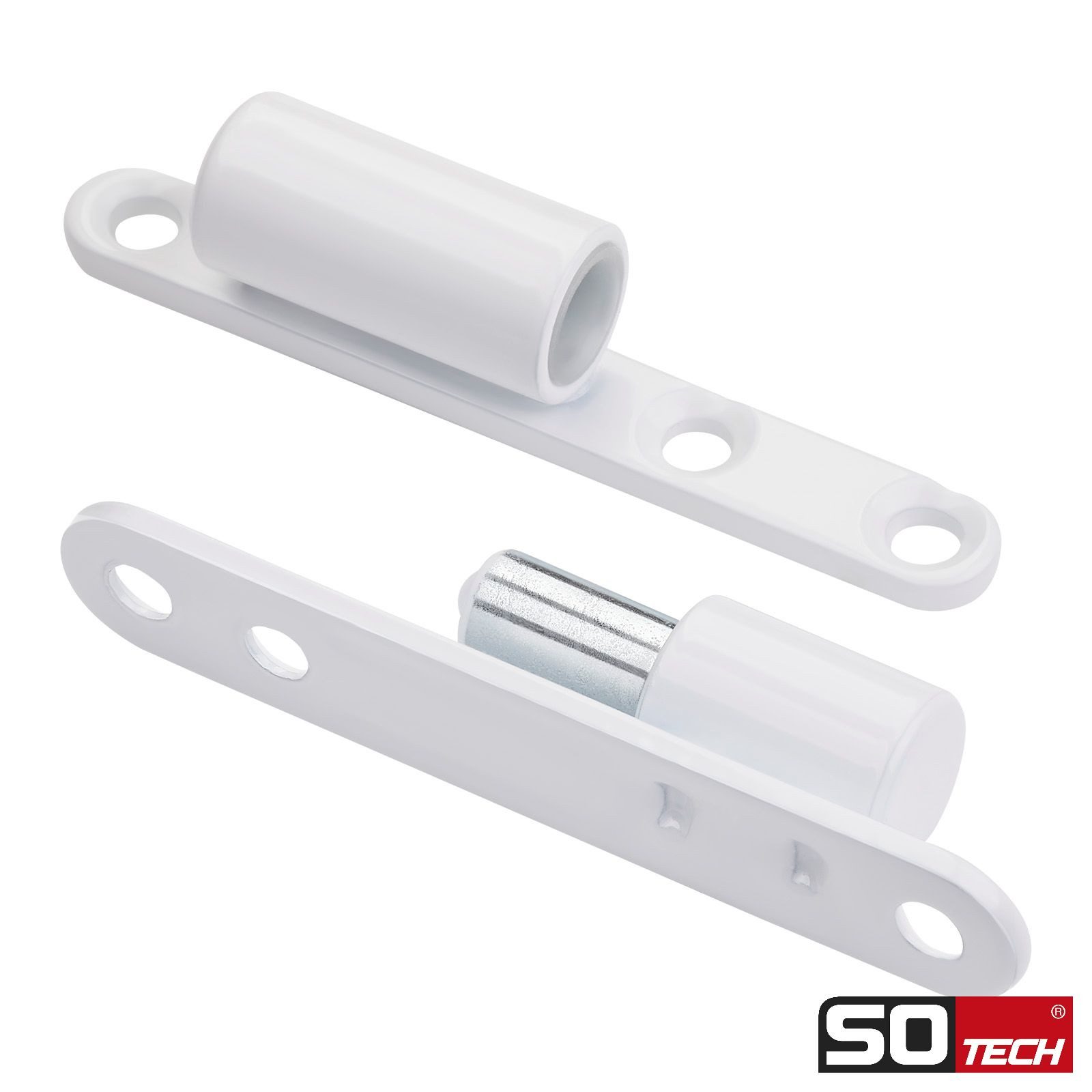 SO-TECH® Türbeschlag Renovierband Türband 15 x 83 mm Scharnier aus Stahl (1 St), für Innentüren zum Aufschrauben, weiß, 1 Stück – Bild 4 von 5