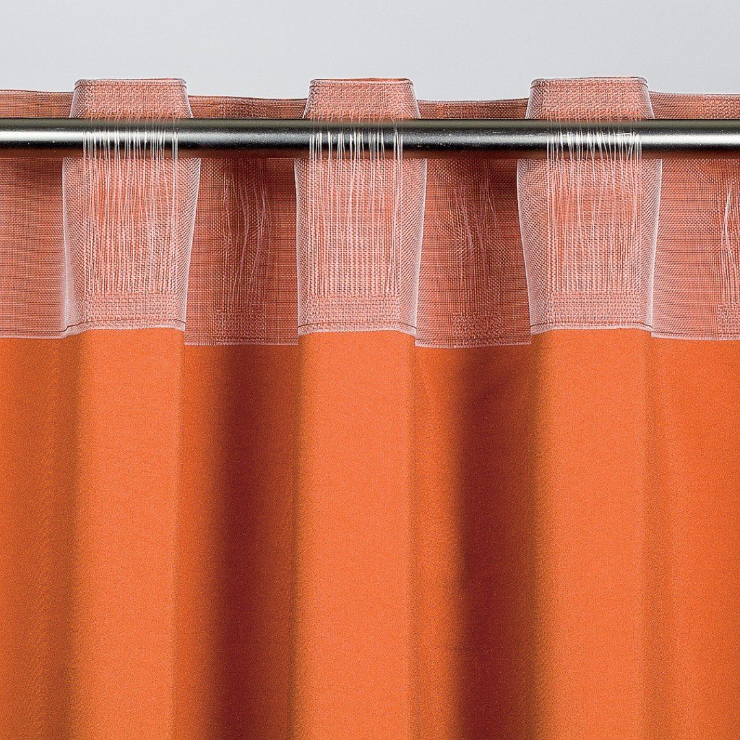 Gardine Stegband, Gardinenband, Seitenschals/ Breite: 100 mm / Farbe: transparent - L012, rewagi, Verkaufseinheit: 5 Meter