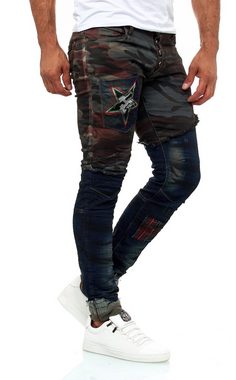KINGZ Slim-fit-Jeans im Army-Look