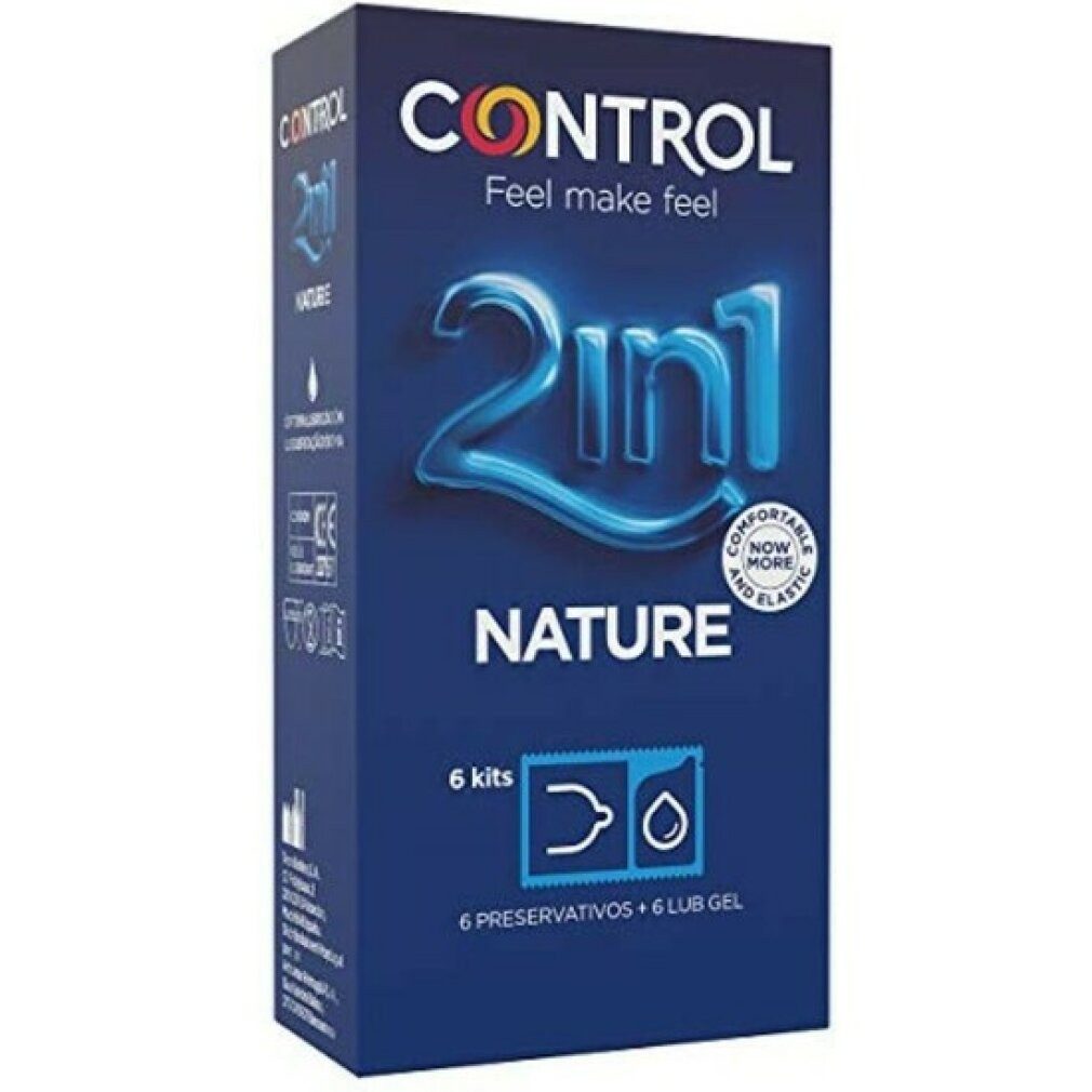 Control Kondome DUO NATURA 2-1 PRESERVATIVE + GEL 6 UNITS