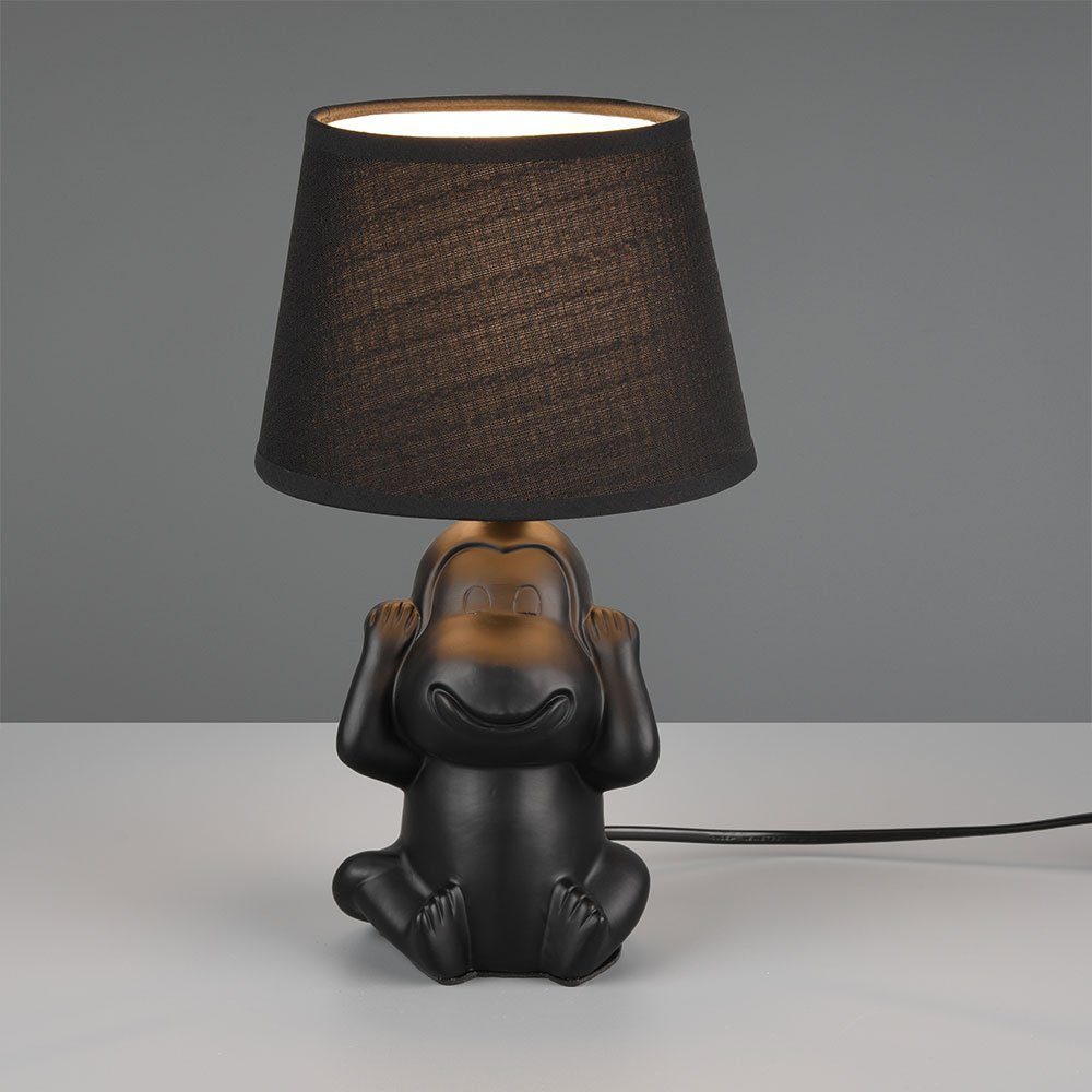 etc-shop nicht inklusive, schwarz Affe Leuchtmittel Tischlampe Beistellleuchte Tischleuchte, Nachttischleuchte Keramik