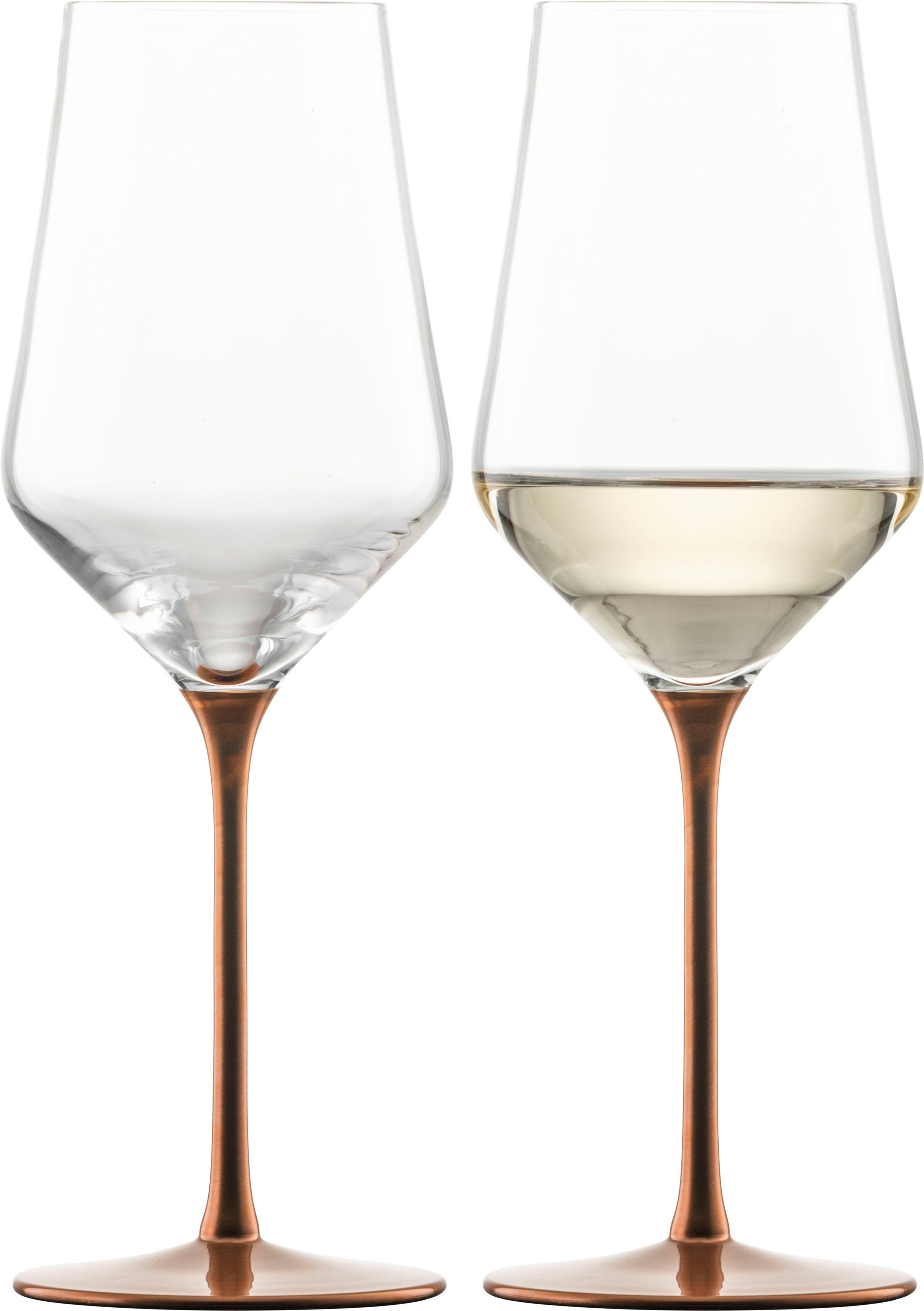 Handarbeit Kupfer-Glasur Kristallglas, Eisch schimmernden ml, Germany, fein in KAYA, Weißweinglas Made in mit 380 veredelt,