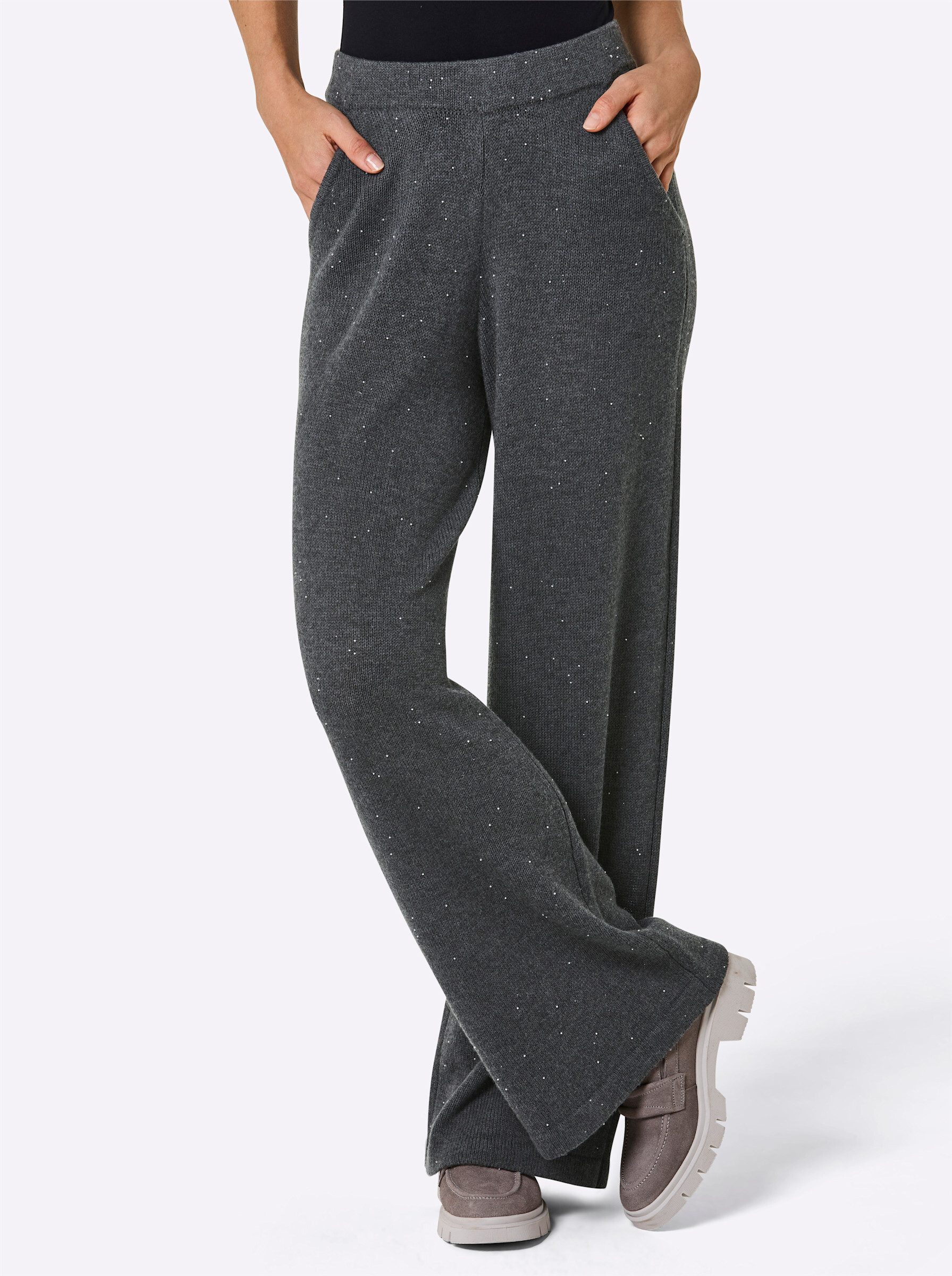 creation L Jerseyhose Kaschmir-Woll-Strickhose komfortabel