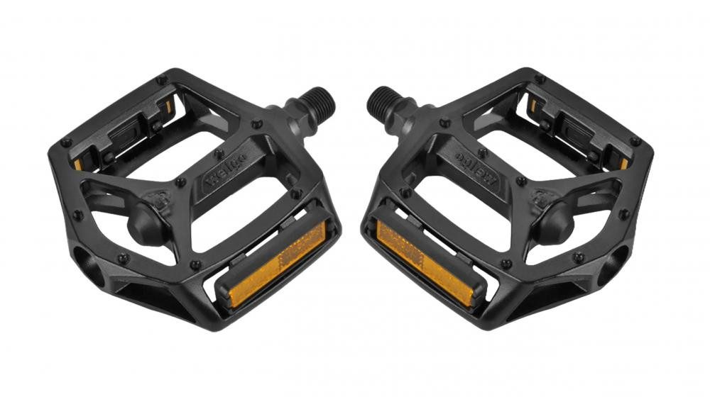 Wellgo Plattformpedale Wellgo B249DU Plattformpedale MTB/BMX Alu 9/16" mit Reflektoren schwar