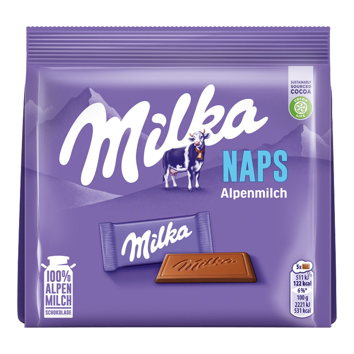 MILKA Schokolade, Milka Naps einzelne Schokoladentäfelchen 119g