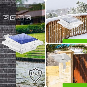 KEENZO LED Dachrinnenleuchte 6Stück 40LEDs Dachrinnen Solarleuchte für den Außenbereich, Warmweiß