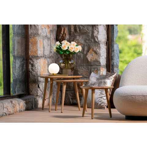 Mobello Couchtisch Moderner Massivholz Beistelltisch, Eleganter Kaffeetisch & Holztisch, 43x43x38 cm