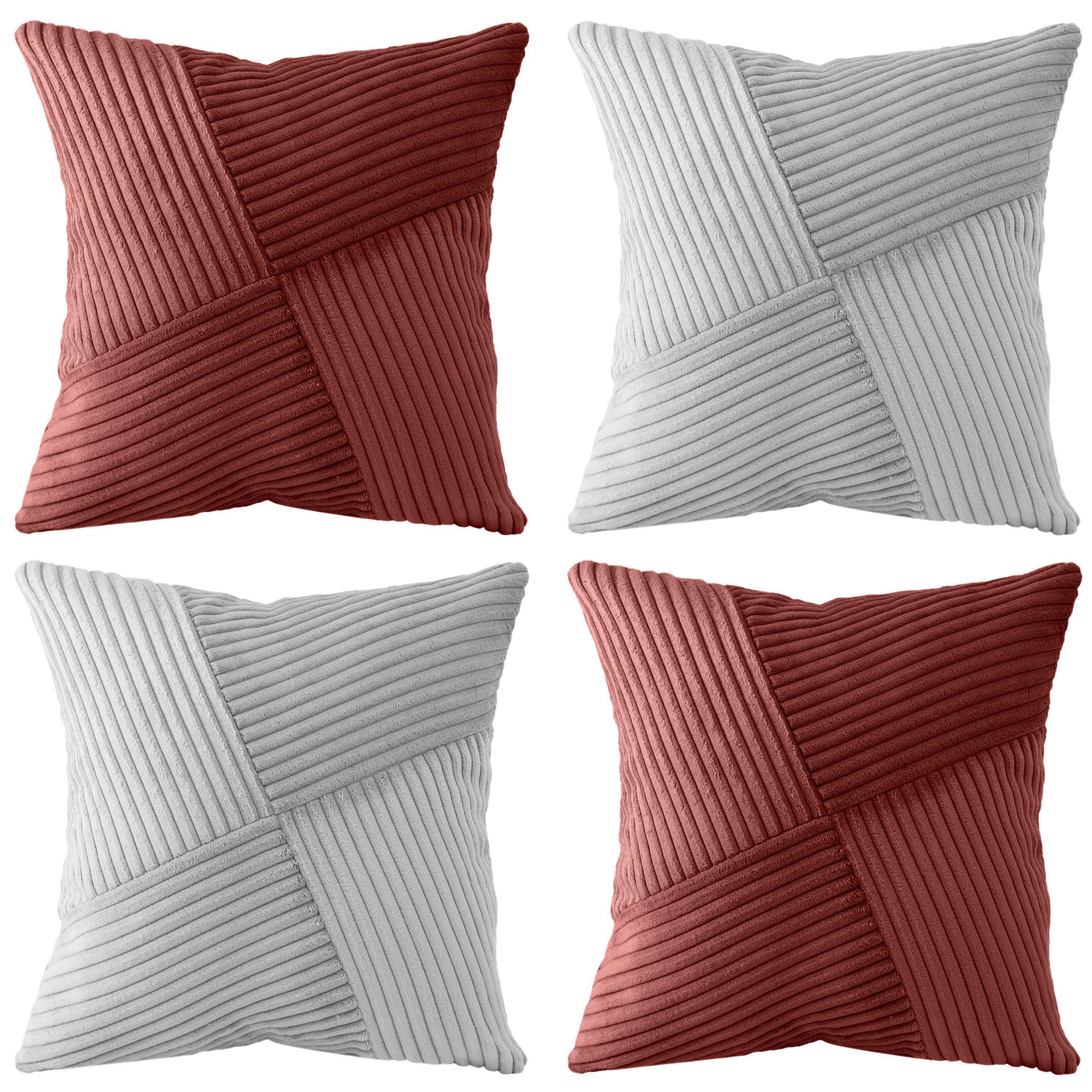 Amilian Kissenhüllen - 4er Set Kissenbezug; Kissenbezüge - Zierkissenbezüge, (4 Stück), 40x40 cm, Kissenhülle für Sofakissen; Dekokissen; Zierkissen; Kissen