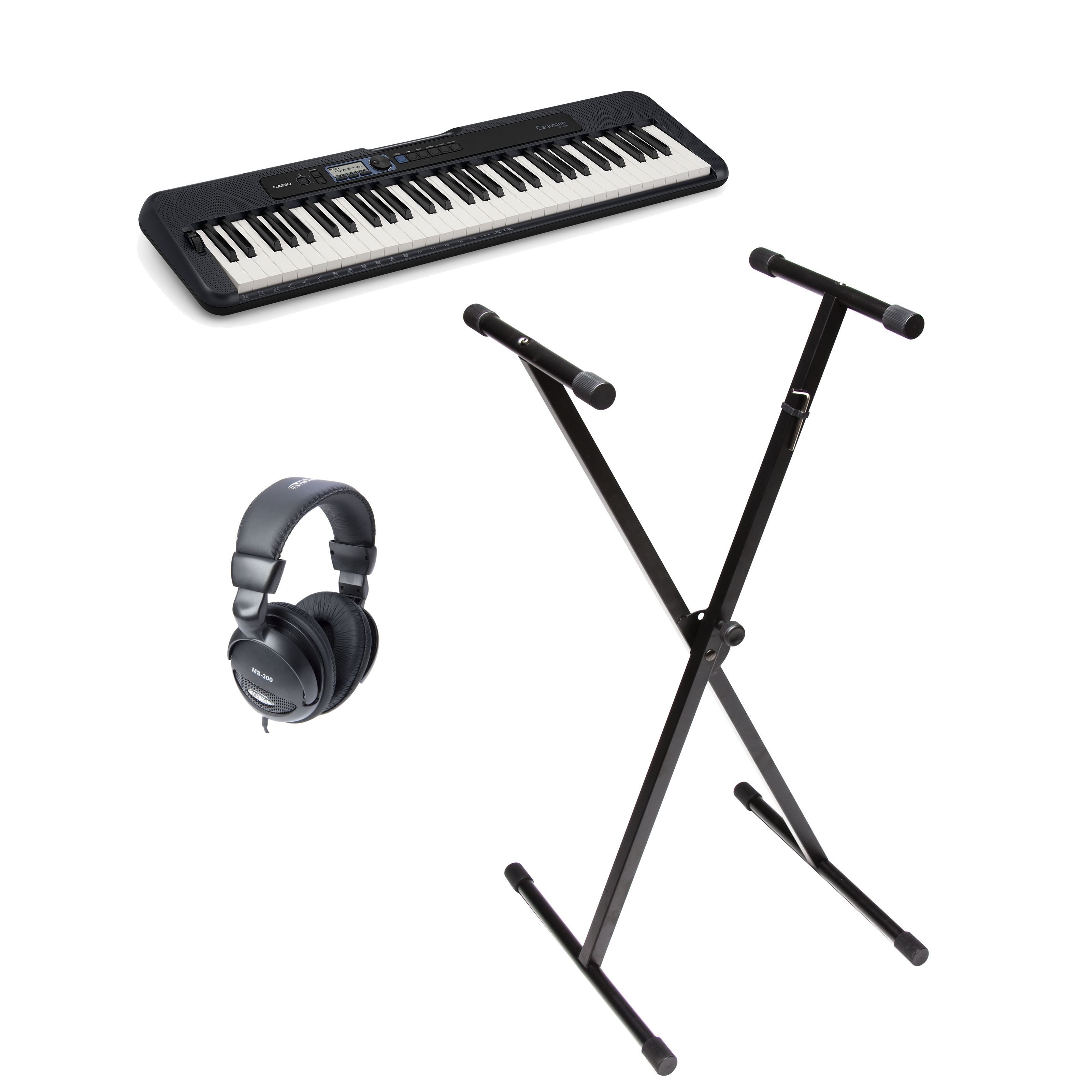 CASIO Home-Keyboard (CT-S300 Keyboard Set 61 leicht gewichtete Tasten 400 Sounds 77 Styles Pitchbend Modwheel USB MIDI Display Kopfhöreranschluss Sustain Pedalanschluss LINE IN, Keyboards, Home Keyboard Sets), CT-S300 Standard - Keyboard Set