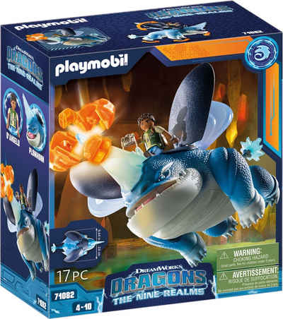 Playmobil® Konstruktions-Spielset Dragons: The Nine Realms - Plowhorn & D'Angelo (71082), (17 St), Made in Germany