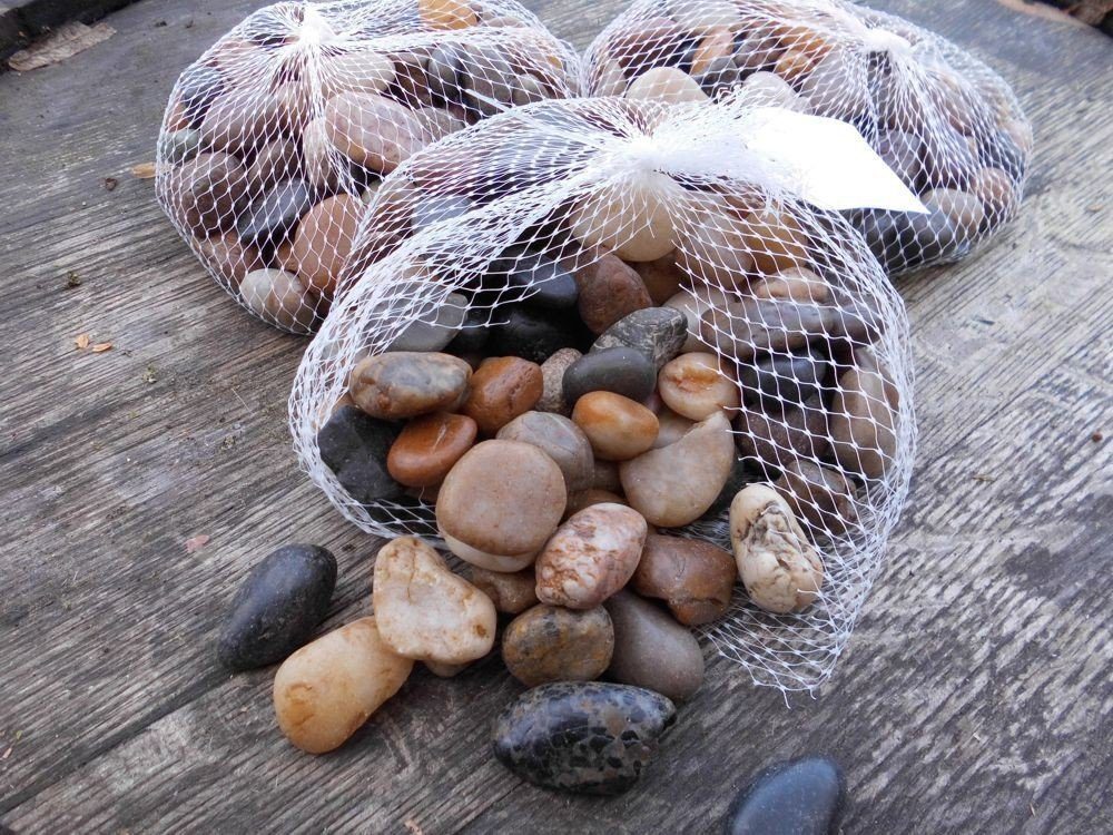 Deko-Impression Dekosteine 3 Kilo Flusssteine Dekosteine Zierkies Flusskiesel braun-bunt 1-2 cm, (3-St)