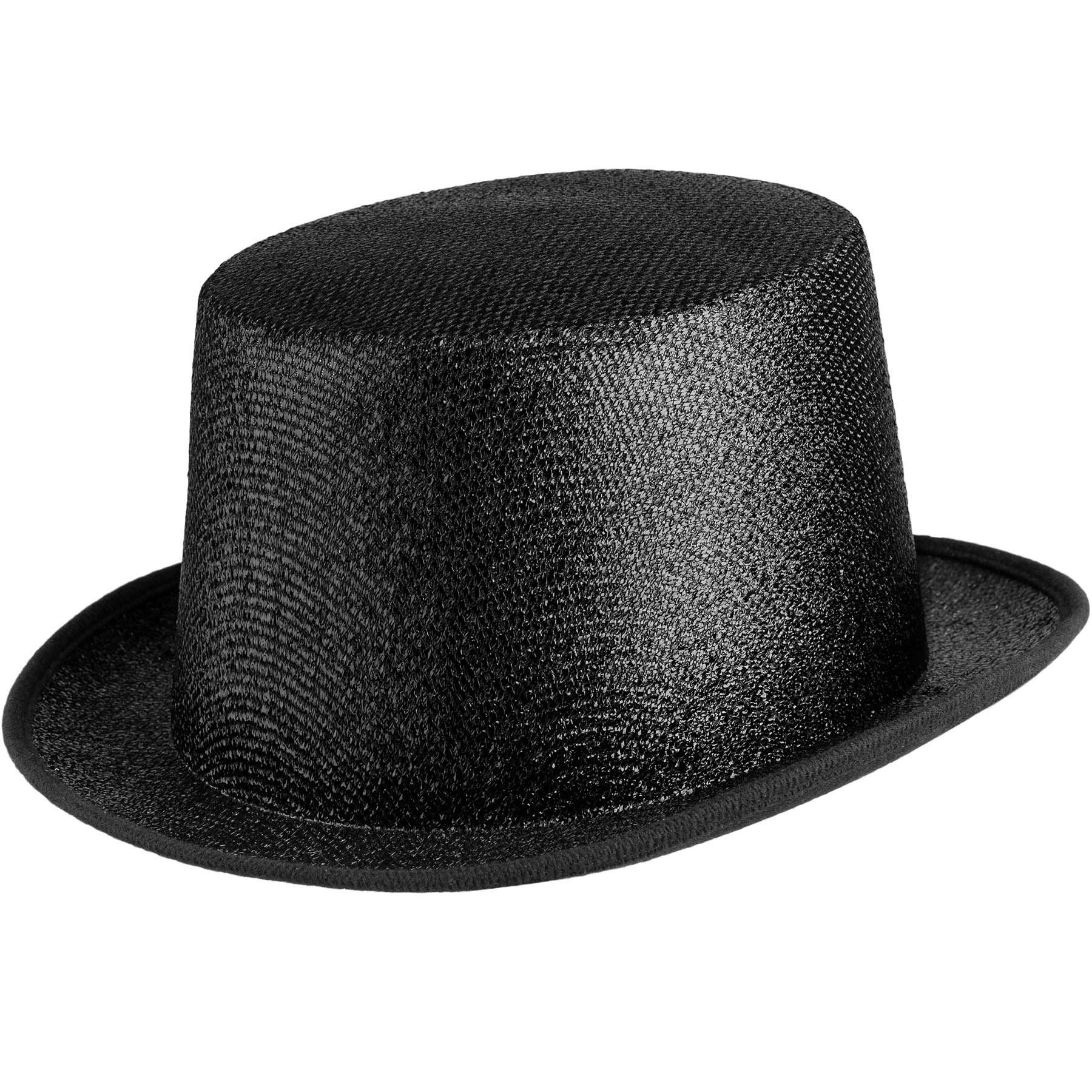 dressforfun Kostüm Faschingskleidung/Maskeradenverkleidung, Hutgröße 59/Höhe 12,5 cm, in schwarz, Glitzernde Oberfläche und nach oben gewölbte Krempe