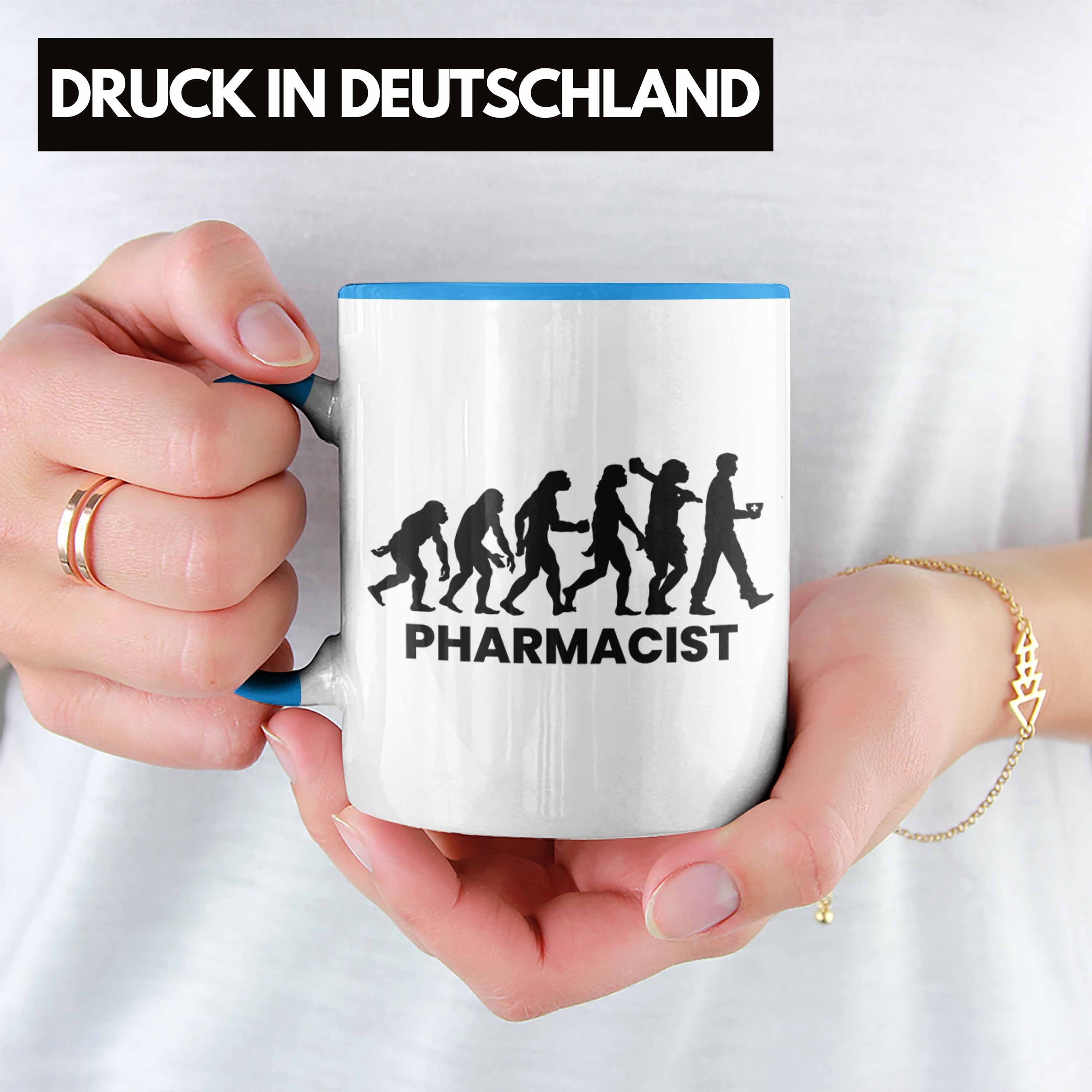 Apotheker Geschenk Geschenkidee Trendation Blau Apothekerin Kaffeetasse Evolution Tasse Tasse - Trendation