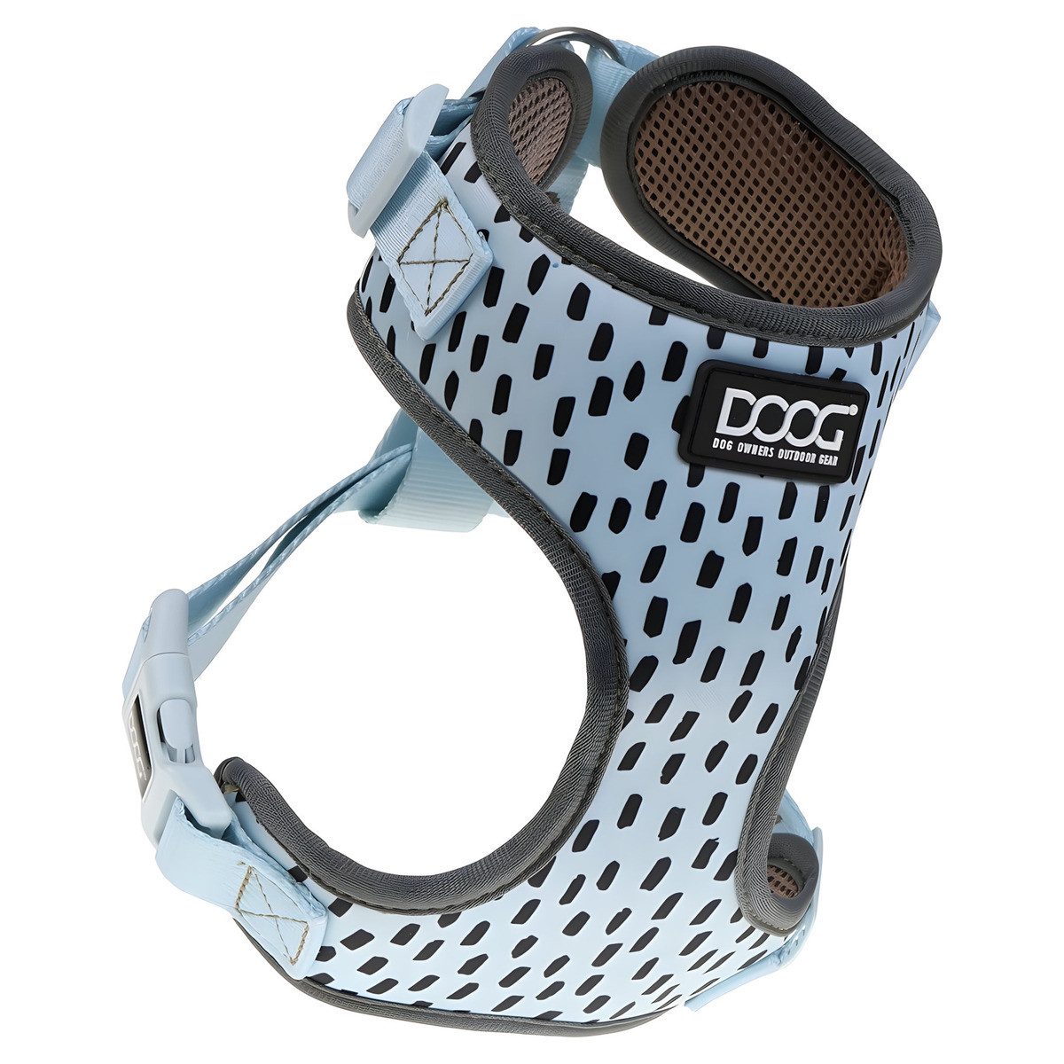 DOOG Hunde-Geschirr Neopren Geschirr Dash blau/grau