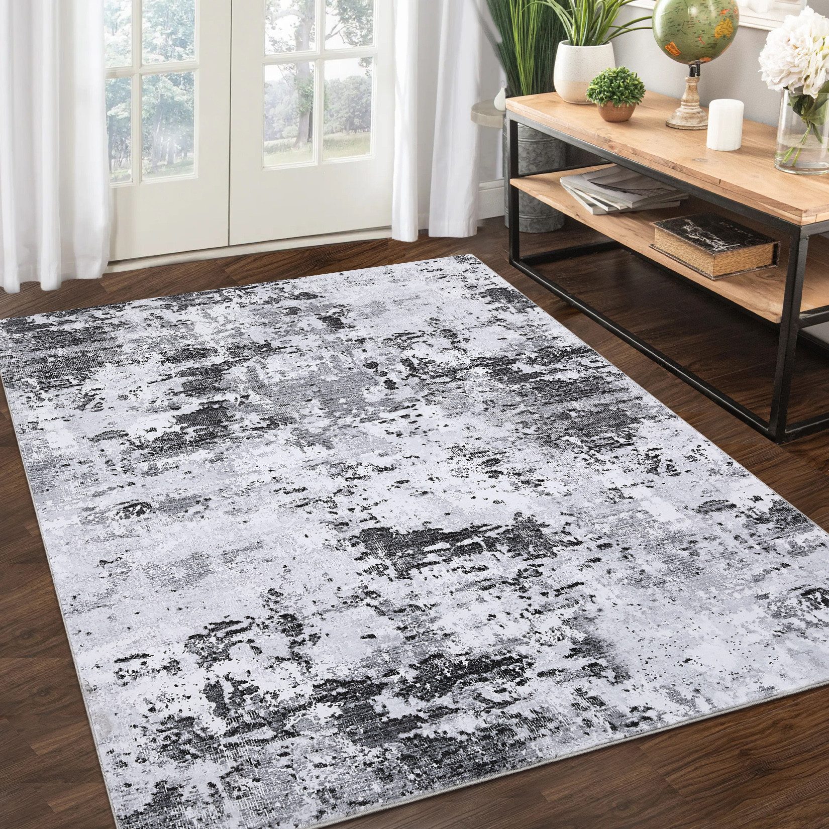 GarveeMore Teppich Farbspiel, rechteckig, Höhe: 5 mm, Passt zu Modern Abstract, Contemporary und minimalistischen Interiors