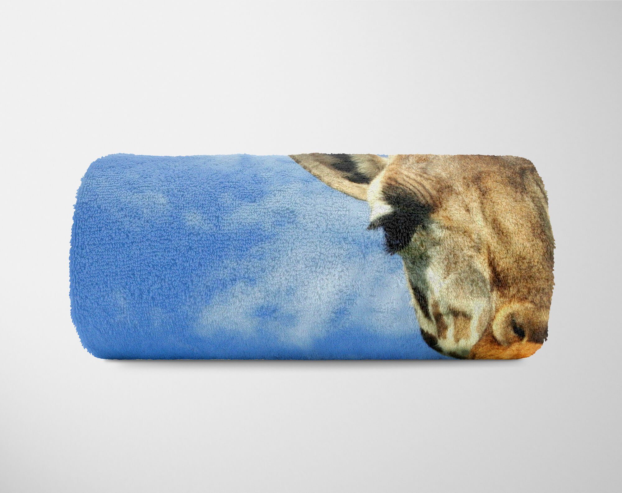 Sinus Art Handtücher Handtuch Kuscheldecke Tiermotiv Baumwolle-Polyester-Mix Saunatuch Handtuch (1-St), Giraffe, mit Strandhandtuch