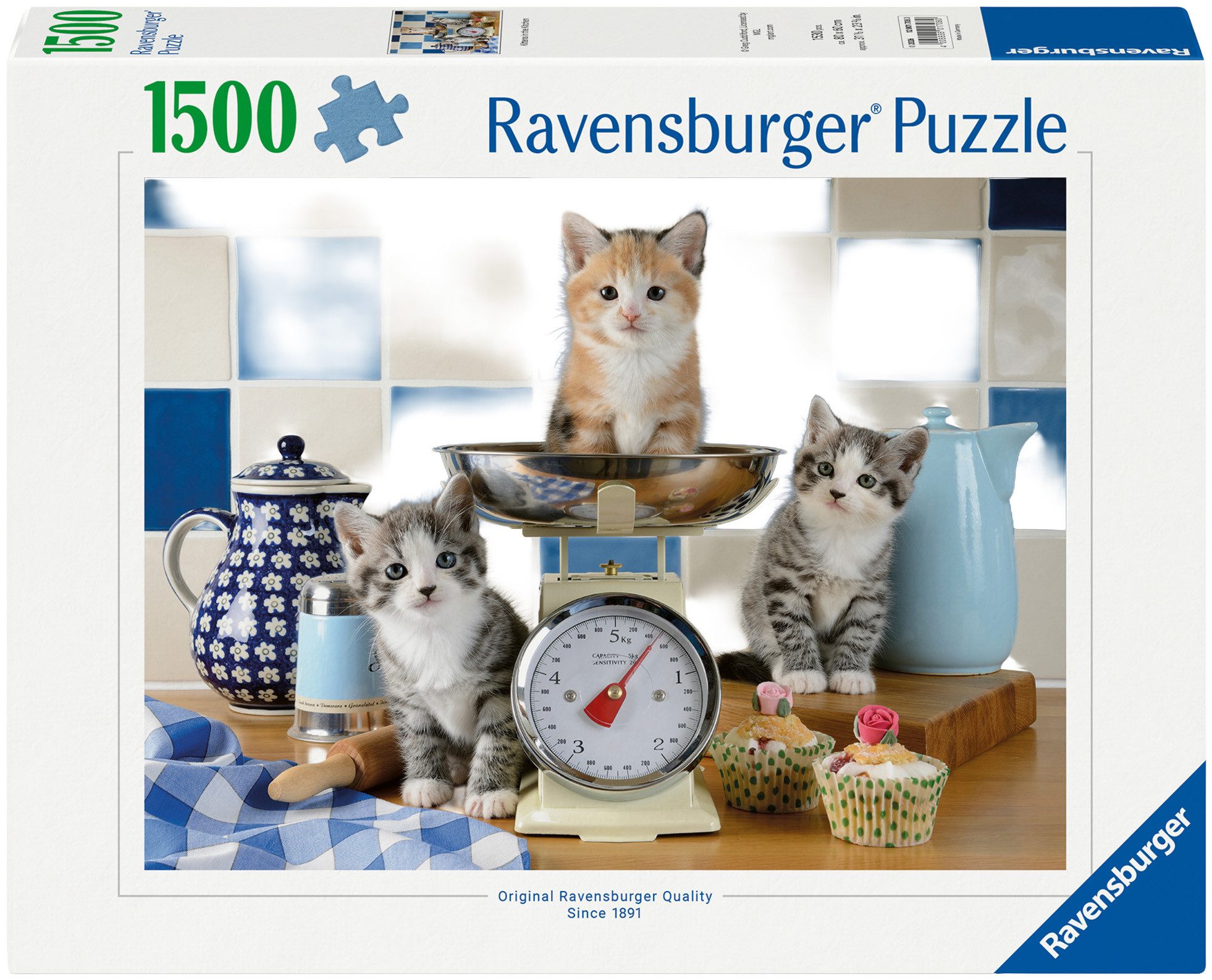 Ravensburger Puzzle Kätzchen in der Küche, 1500 Puzzleteile, Made in Germany