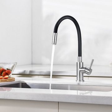 CECIPA pro Küchenarmatur Flexibler Küchenmischhahn - Herunterziehbarer Küchenarmatur - 2 Farben (2 Funktionen Wasserauslassmodus, 1-St., 360° drehbar) Einhand-Waschtischarmatur