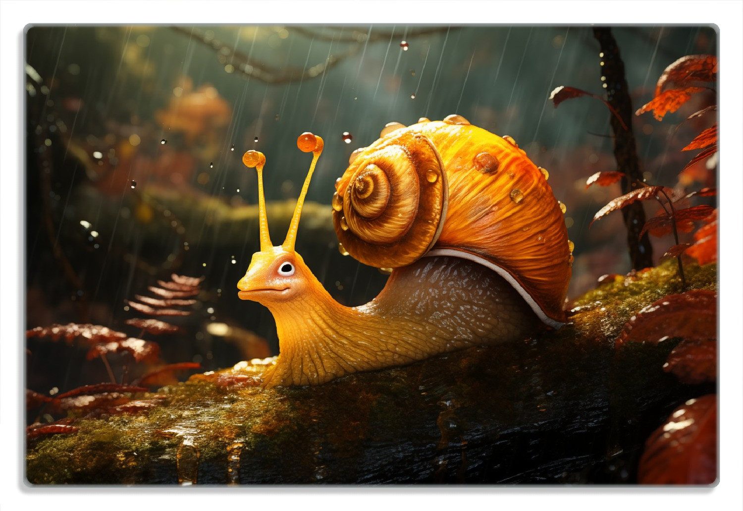 Frühstücksbrett Schnecke auf Ast