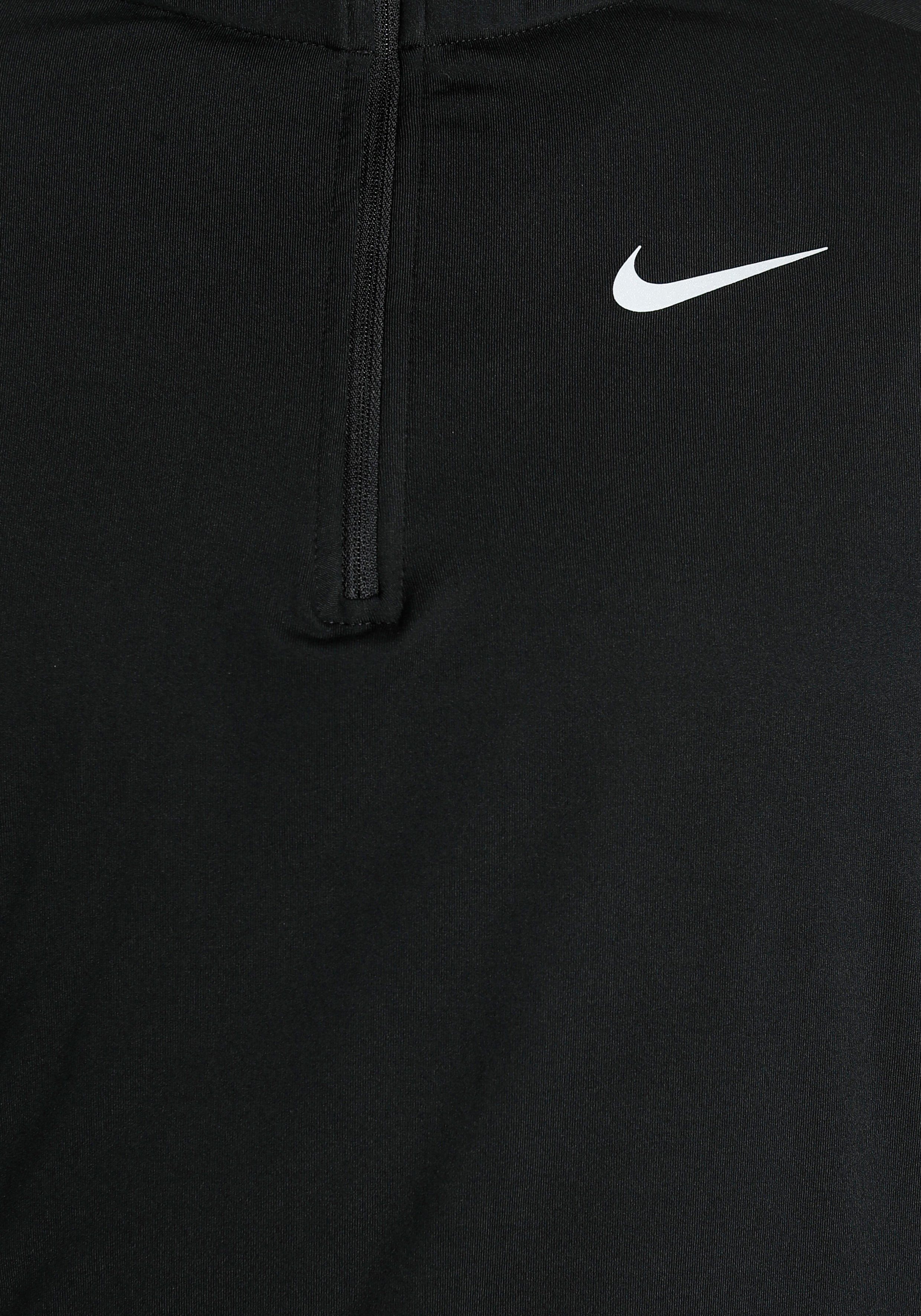 schwarz Laufshirt Top Running Dri-FIT Nike Men's 1/-Zip Element