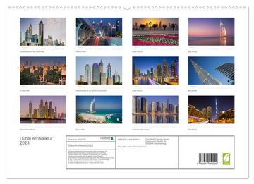 CALVENDO Wandkalender Dubai Architektur 2023 (Premium, hochwertiger DIN A2 Wandkalender 2023, Kunstdruck in Hochglanz)