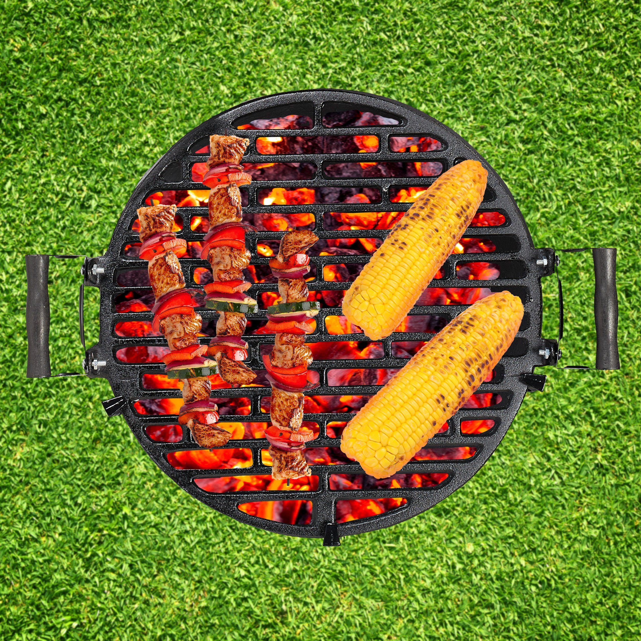 relaxdays Holzkohlegrill Grillfass aus Gusseisen – Bild 5 von 5
