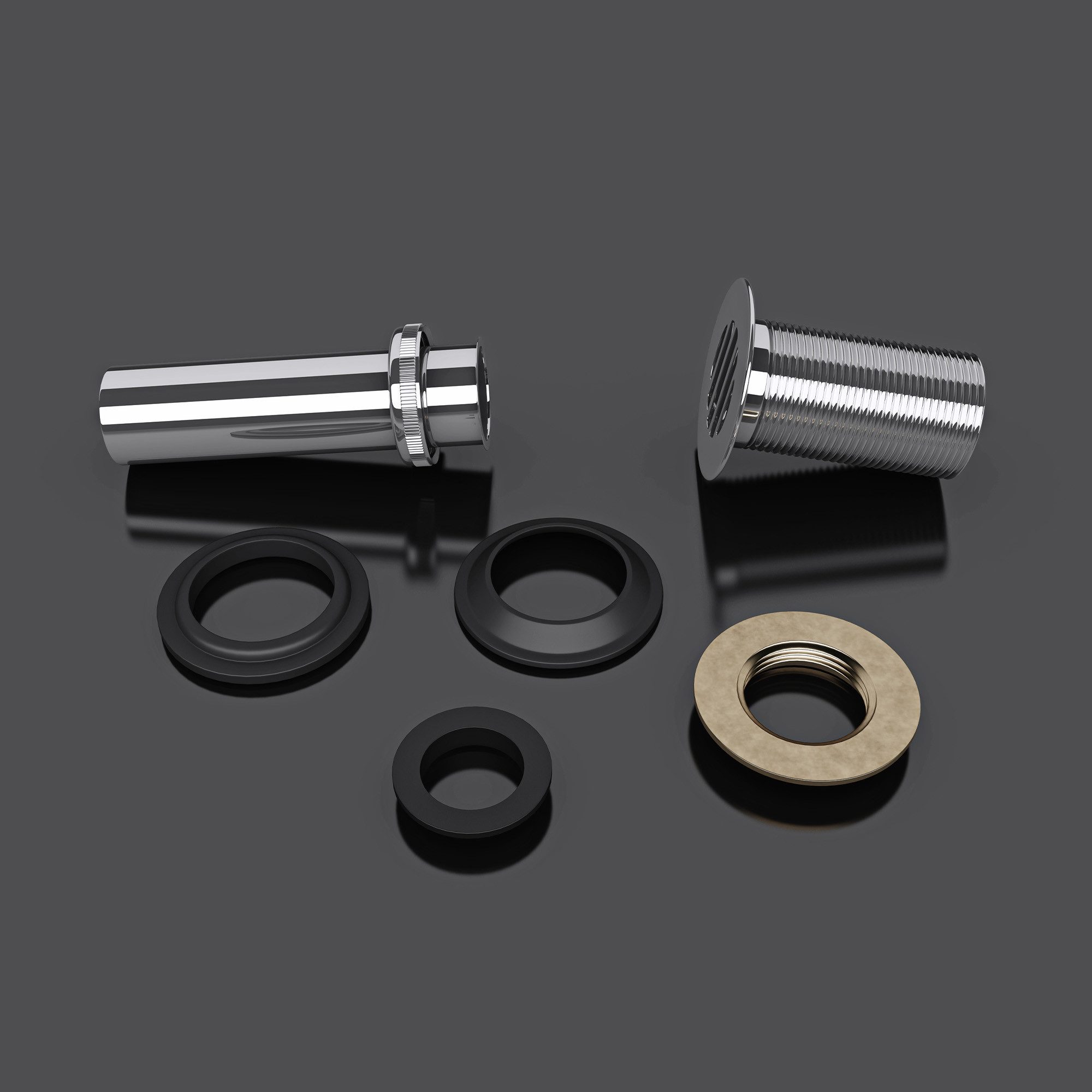 doporro Waschbeckenstöpsel Design Überlauf-Ablaufgarnitur Ventil Abfluss aus Chrom PU22, Ø 6.2 cm (Hardware-fitting)